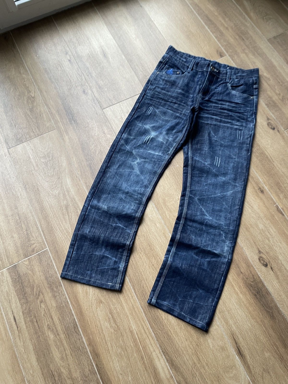 Vintage Vintage Flared Jeans Faded Mud Washed Avant Garde Japanese Size US 30 / EU 46 - 3 Thumbnail