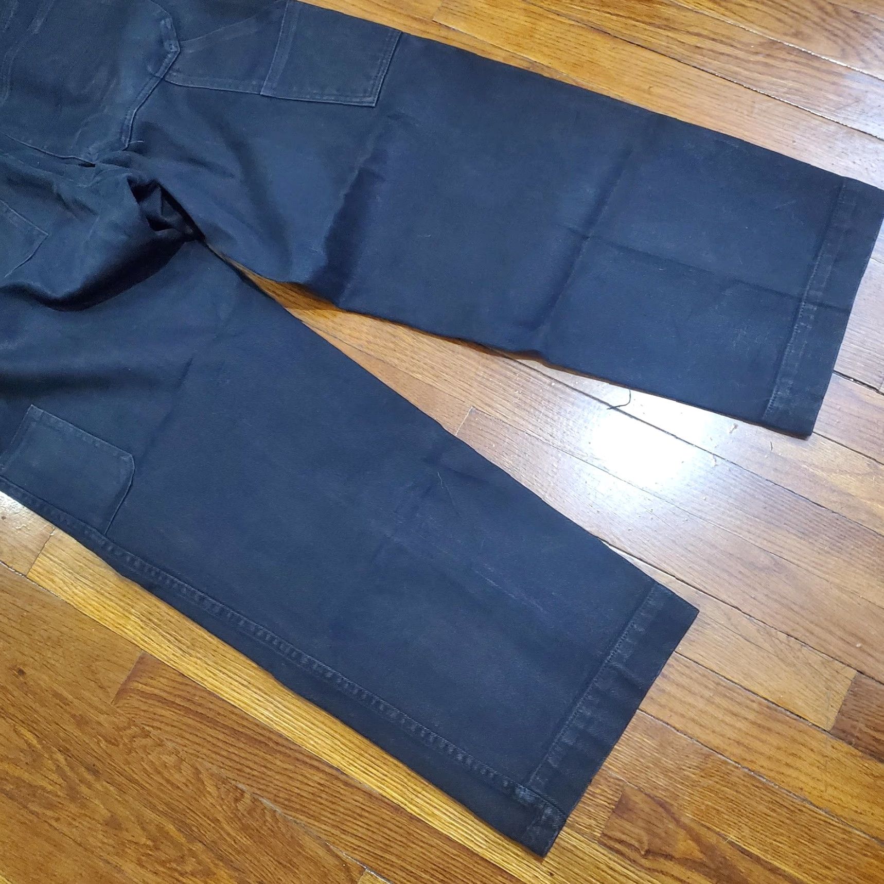 Vintage Koman Jeans Mens 34x32 Black Relaxed Straight Leg Denim Jeans Workwear Carpenter Pockets 100% Cotton Vintage? No Size US 34 / EU 50 - 2 Thumbnail