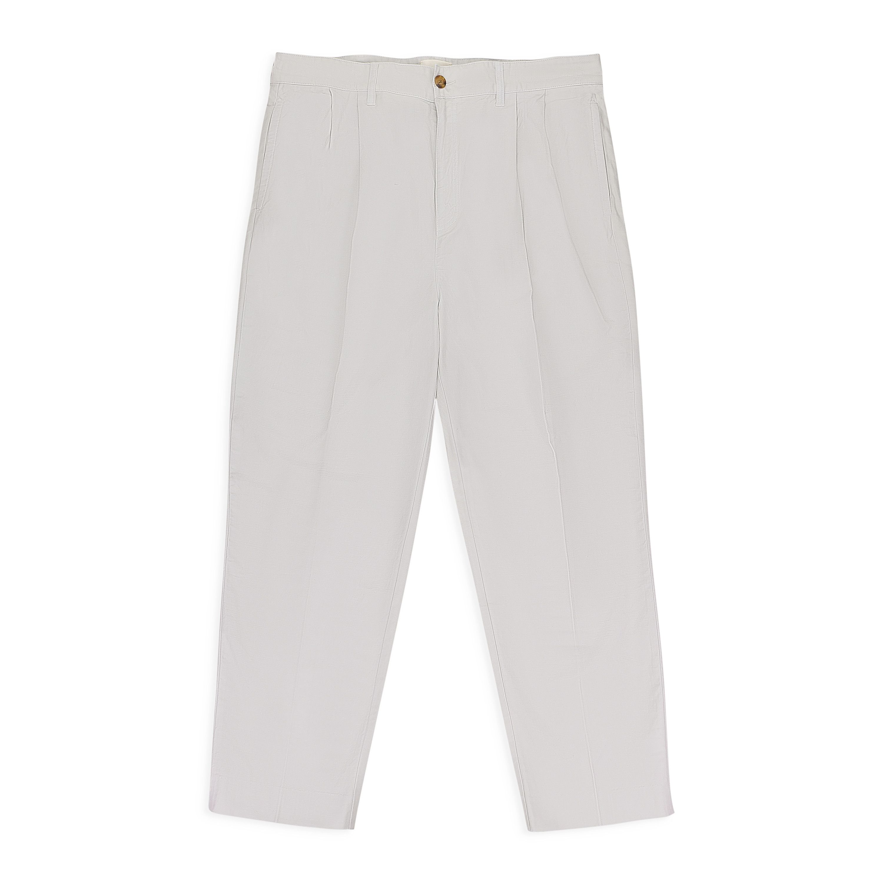 Aime Leon Dore OFF-WHITE GARMENT DYED DOUBLE PLEATED TROUSERS SIZE M
