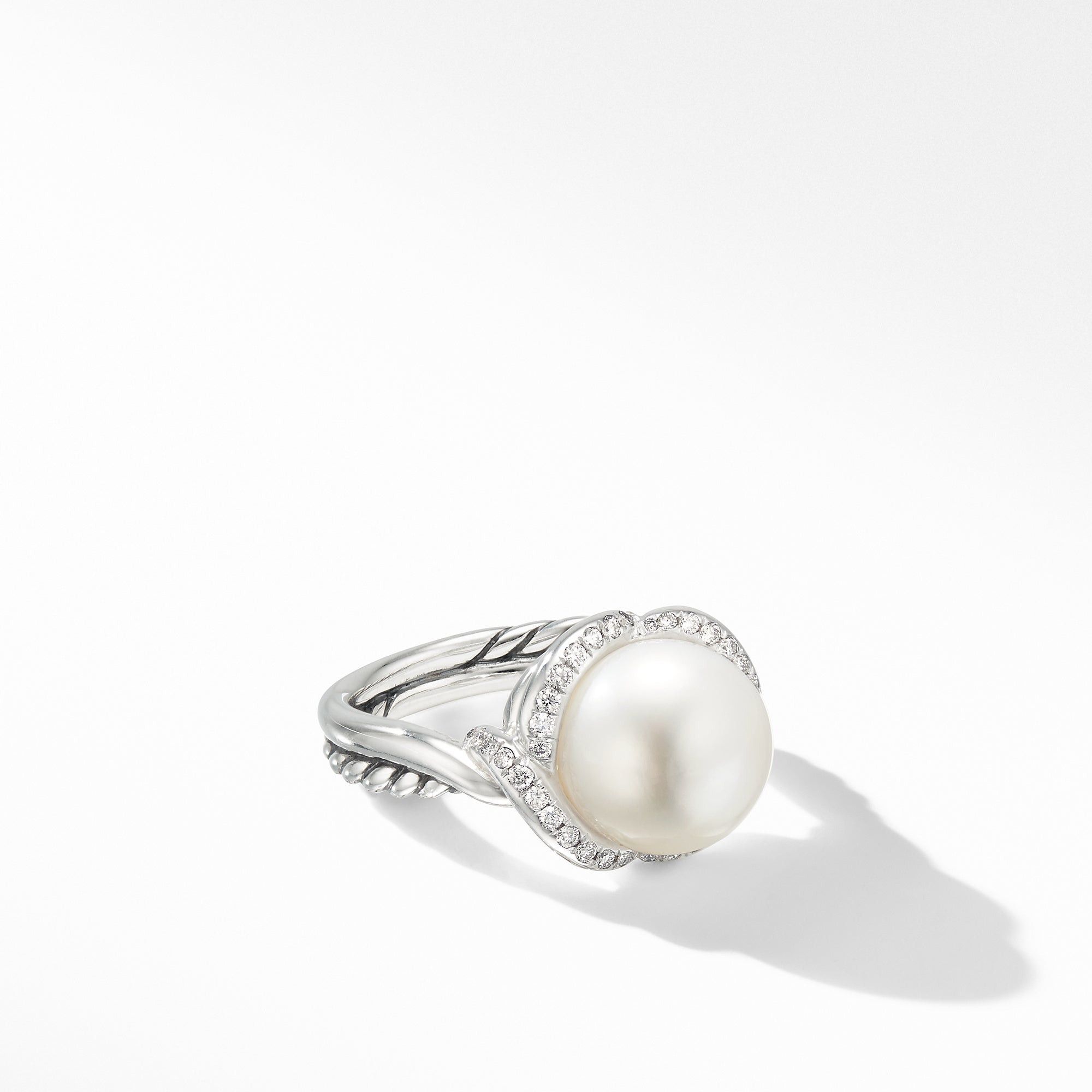 o1w1db10325 Size 6.5 Continuance Pearl Ring with Diamonds