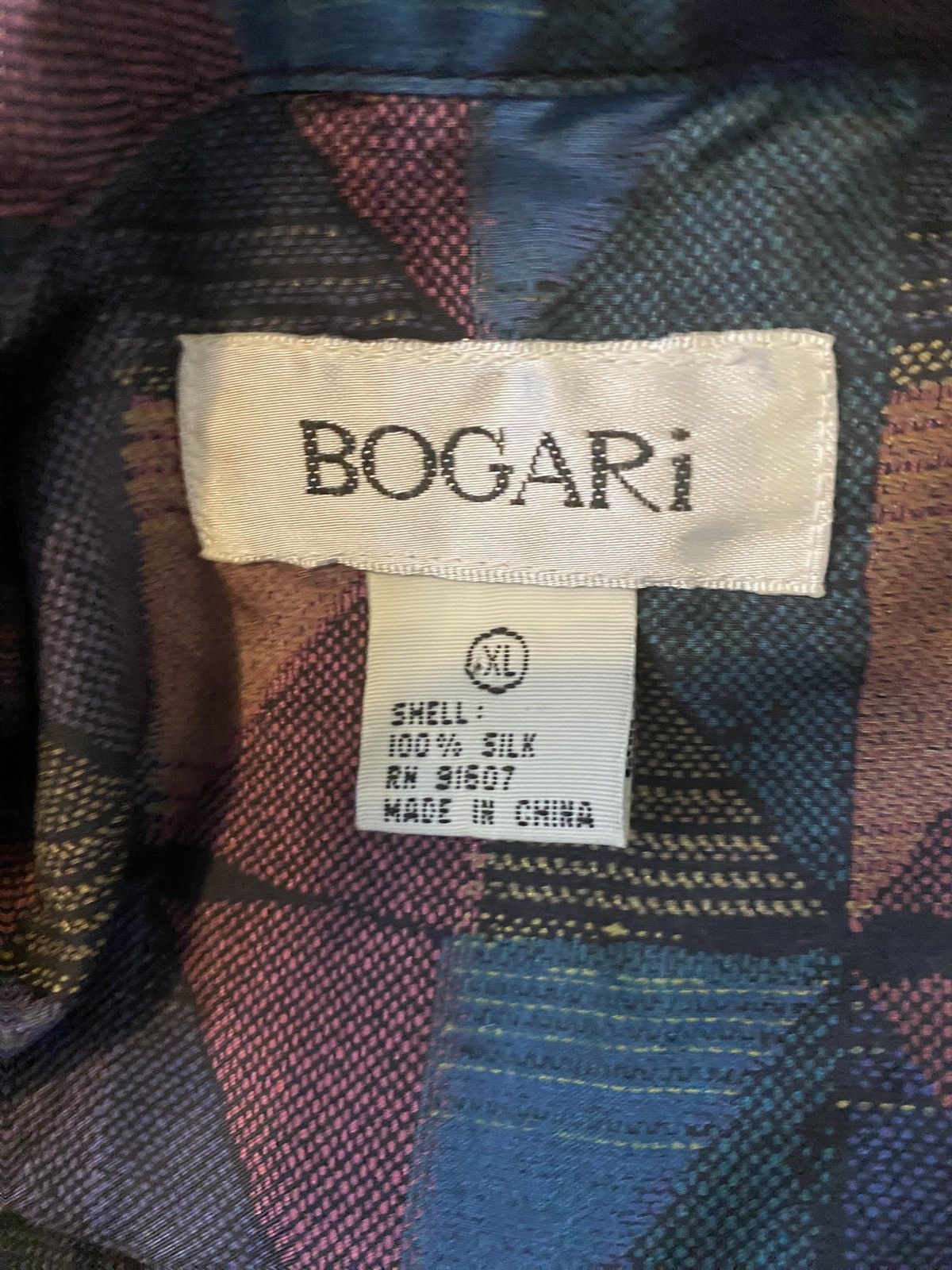 Other × Vintage Vintage Bogari, 100% silk button down, Men’s dress shirt, XL Size US XL / EU 56 / 4 - 9 Thumbnail