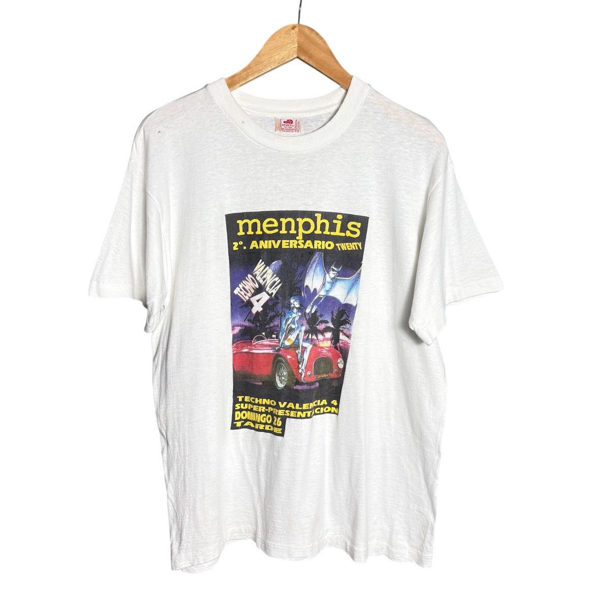 Club Sorayama Vintage 90s Hajime Sorayama Techno Music Graphic T-Shirt Size US L / EU 52-54 / 3 - 1 Thumbnail
