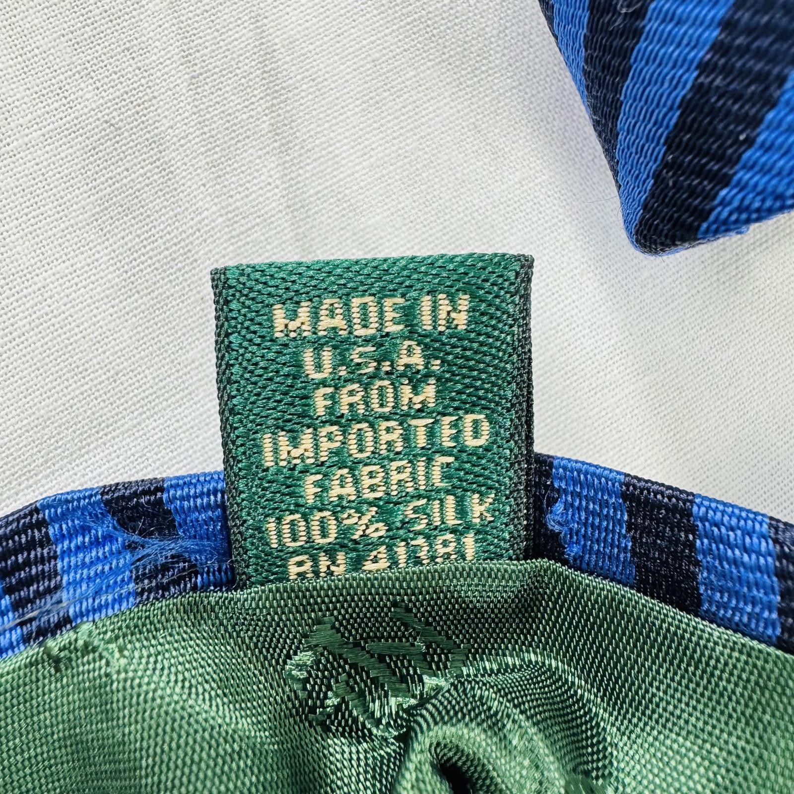 Polo Ralph Lauren Ralph Lauren Tie Blue & Black Stripe made in USA LRL 55” Size ONE SIZE - 4 Thumbnail