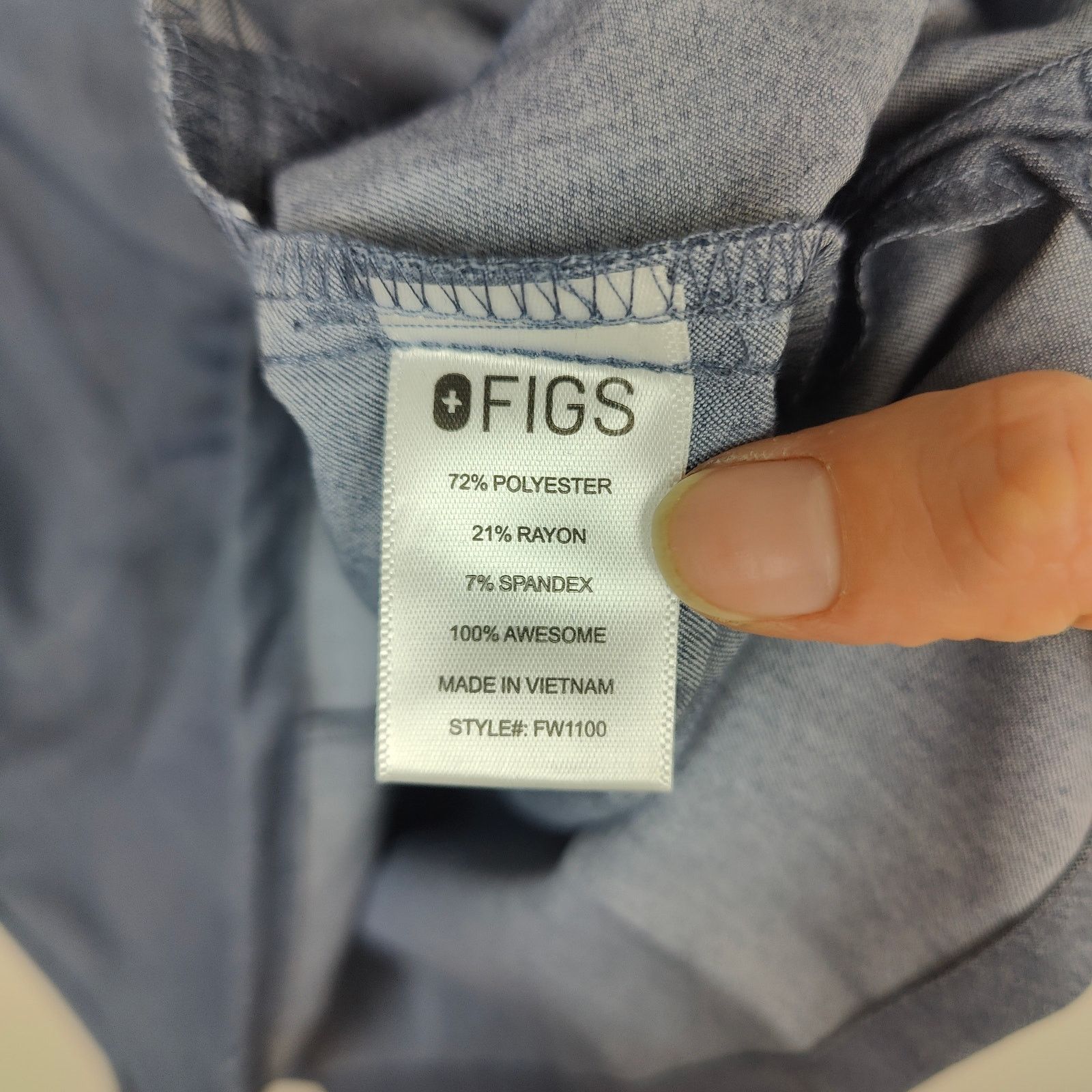 Other Figs Casma Scrub Top Womens XS Heather Denim Gray V-Neck Size XS / US 0-2 / IT 36-38 - 7 Thumbnail