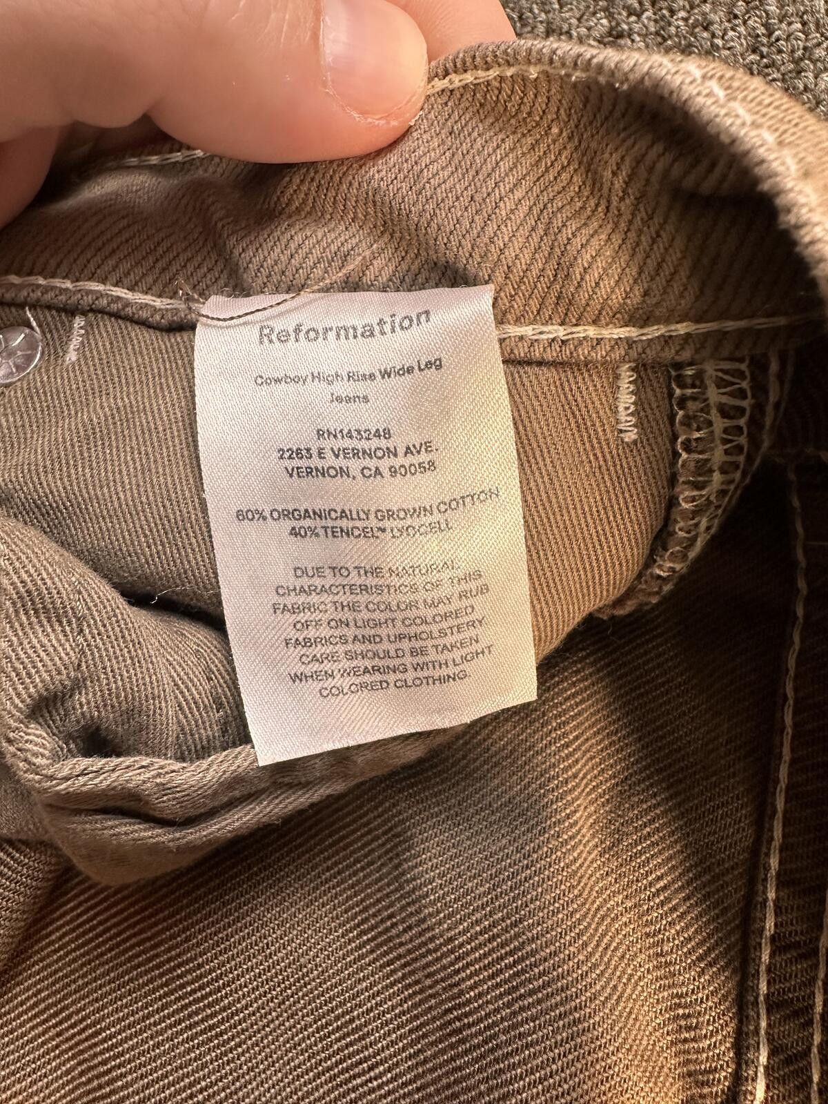 Other Reformation Brown Wide Leg Jeans Sz 27 Size 27" / US 4 / IT 40 - 5 Thumbnail
