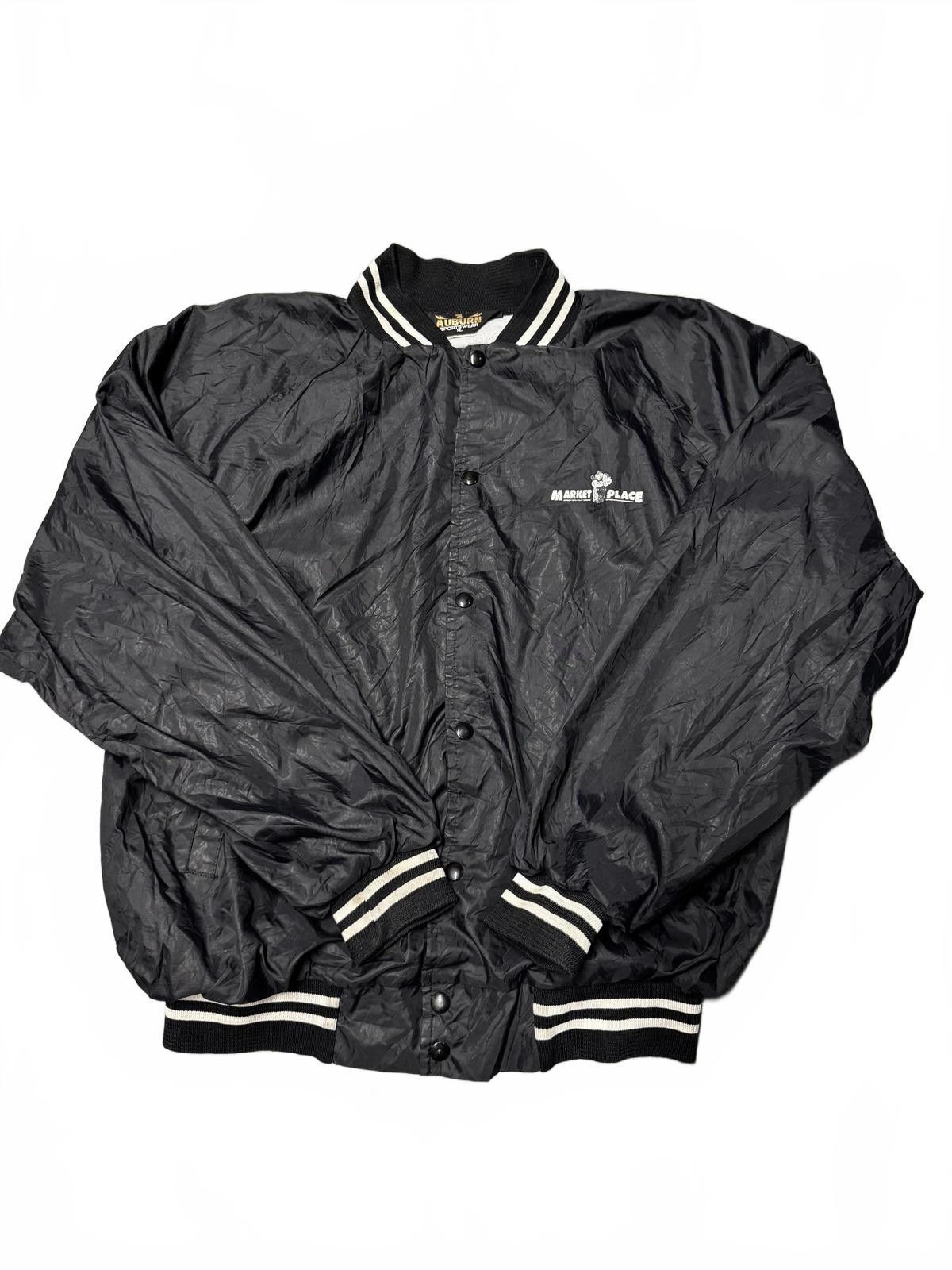 Auburn Sportswear Vintage Black Marketplace Jacket with Striped Cuffs Size US XL / EU 56 / 4 - 2 Thumbnail