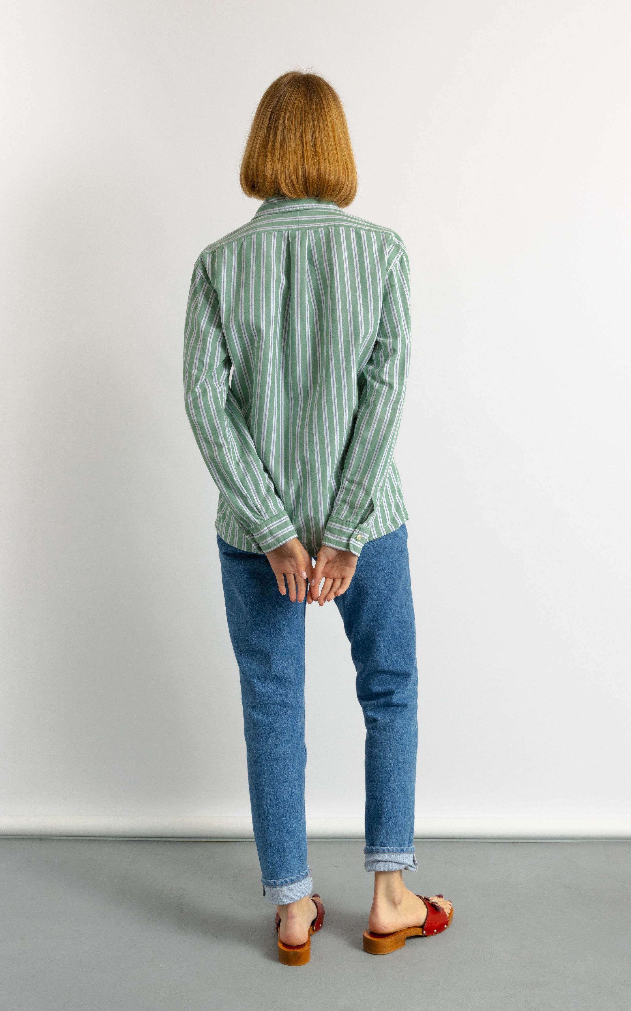 Ralph Lauren Woman Ralph Lauren Green Striped Candy Shirt 8697 Size M / US 6-8 / IT 42-44 - 6 Thumbnail