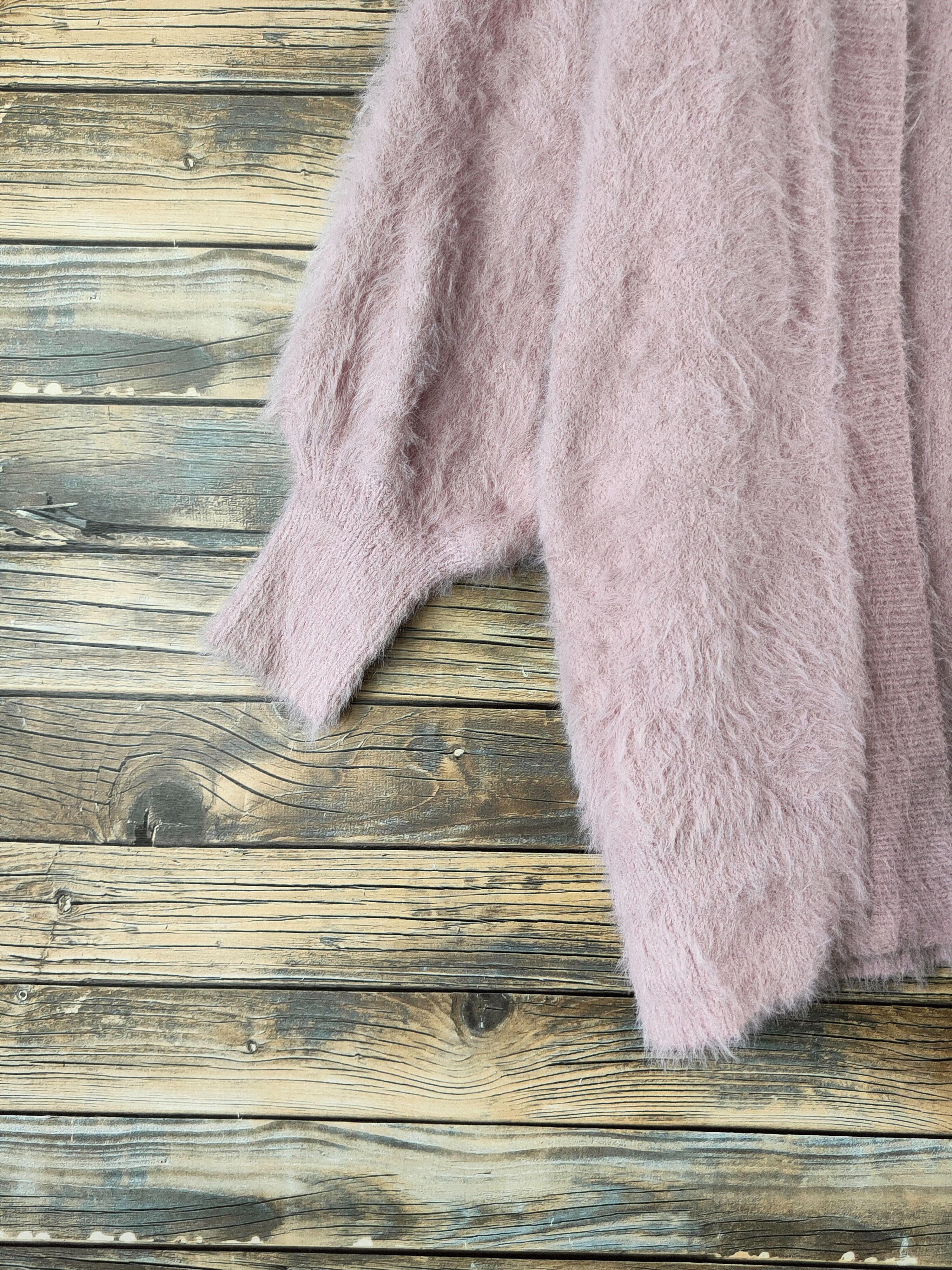 Japanese Brand DL GU Pink Fur Mohair shaggy Knitwear Cardigan #46-997 Size M / US 6-8 / IT 42-44 - 4 Thumbnail