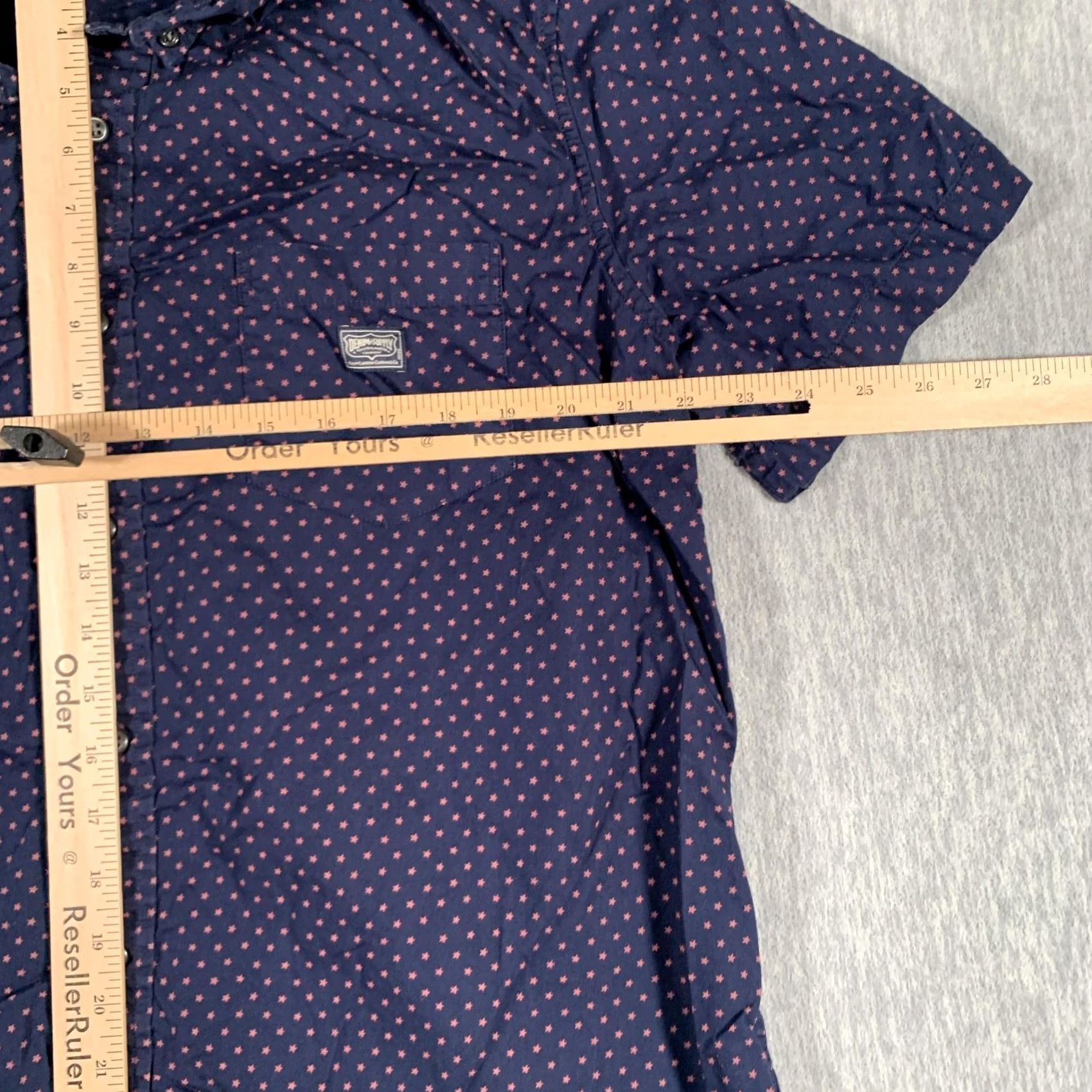 Ralph Lauren Denim & Supply Ralph Lauren Shirt Mens XL Blue Red Star Print Short Sleeve Button-Up Size US XL / EU 56 / 4 - 7 Thumbnail