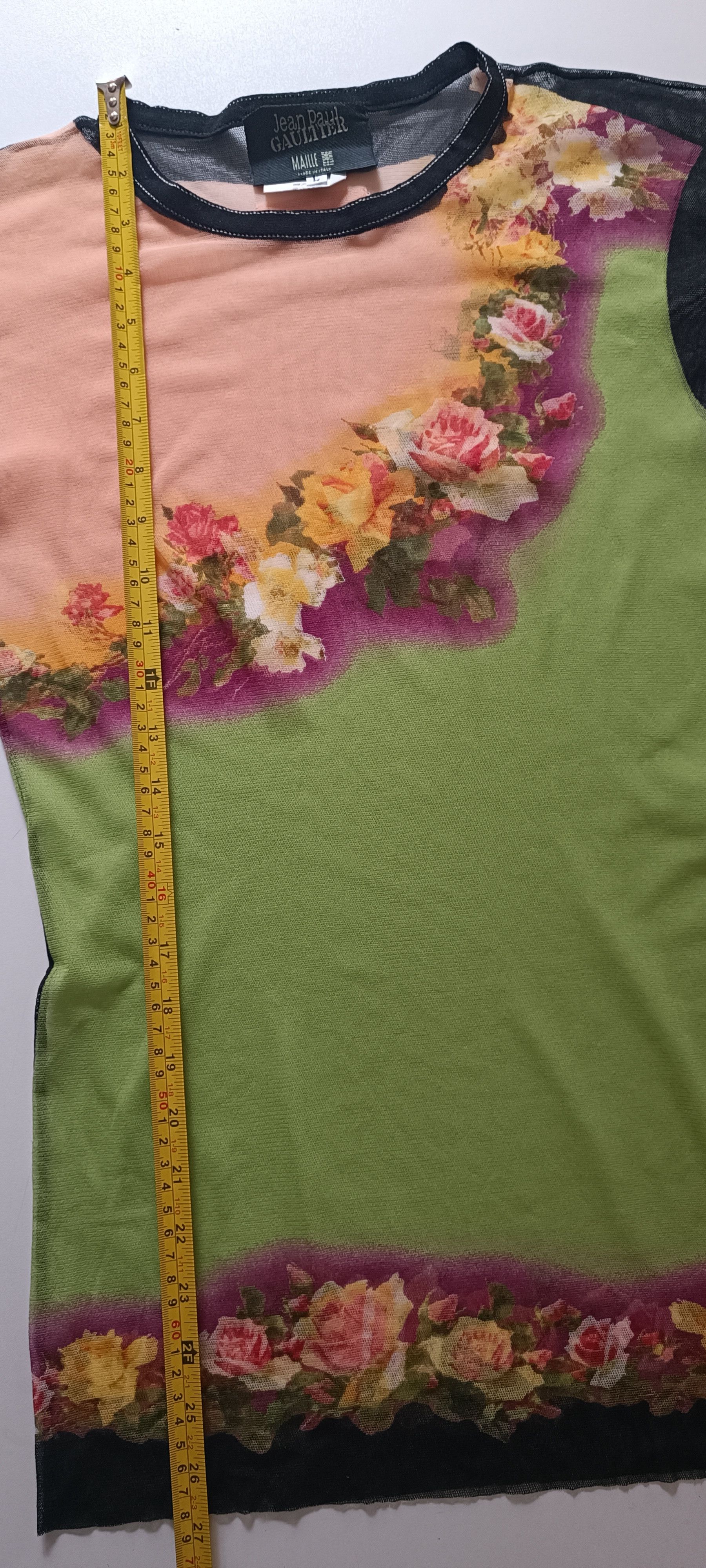 Jean Paul Gaultier SS2001_ flower print nylon mesh top Size L / US 10 / IT 46 - 15 Thumbnail