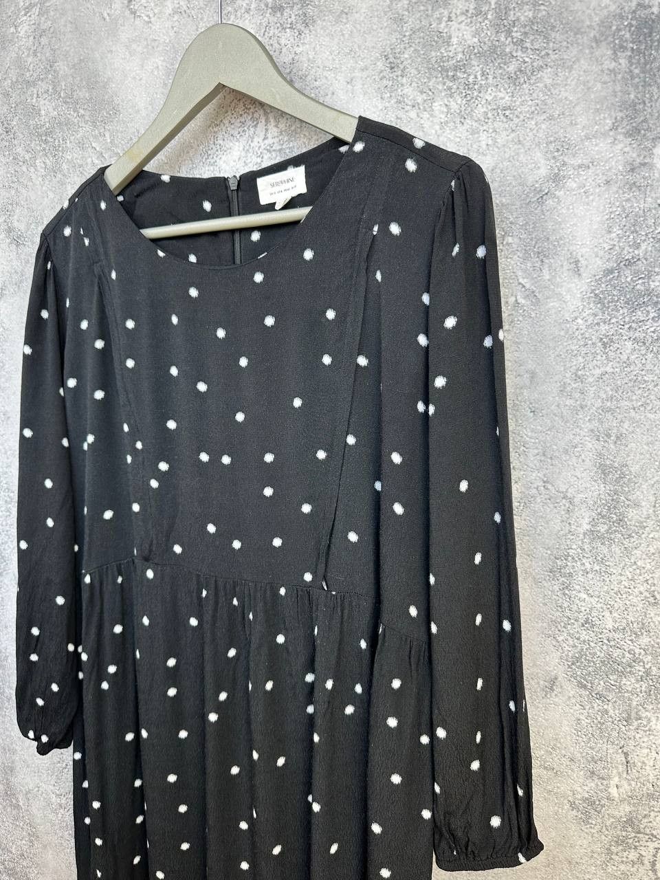 SERAPHIN Seraphine Polka Dot Midi Maternity Dress Black Viscose Size M / US 6-8 / IT 42-44 - 6 Thumbnail