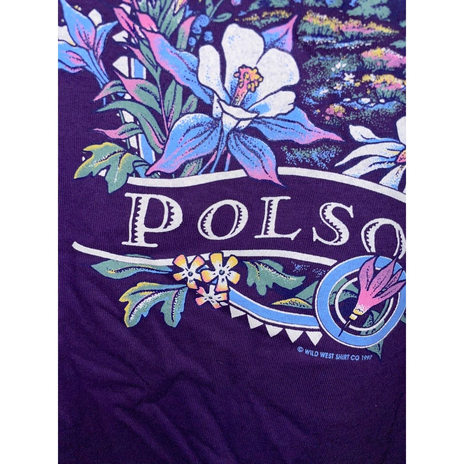 Jerzees Vintage Polson Shirt Mountain Graphic Tee 90s VTG 1997 M Size US M / EU 48-50 / 2 - 5 Thumbnail