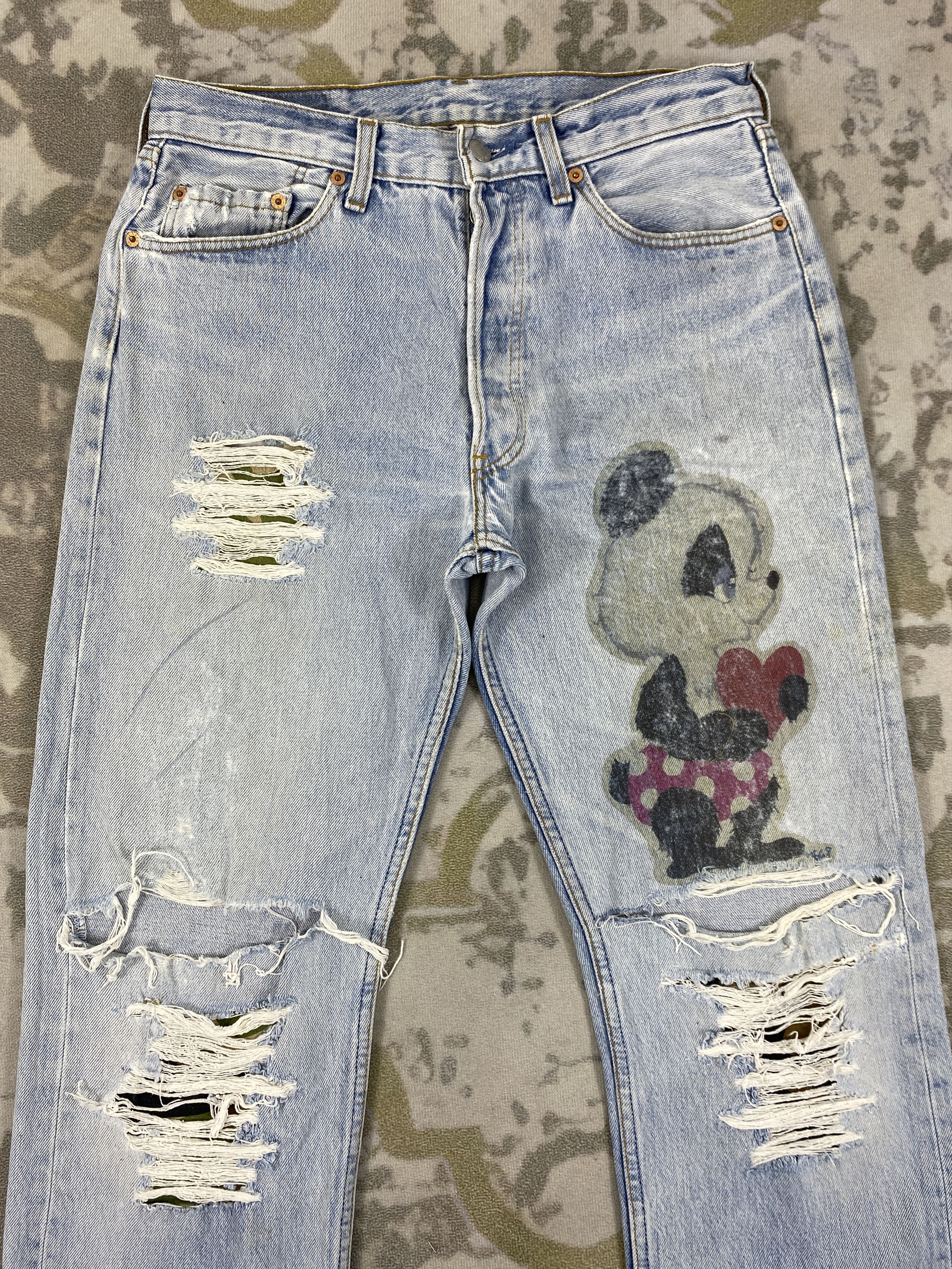 Levi's Distressed Blue Vintage Levi's 501 Jeans 31x31.5 - JN3584 Size US 31 - 3 Thumbnail