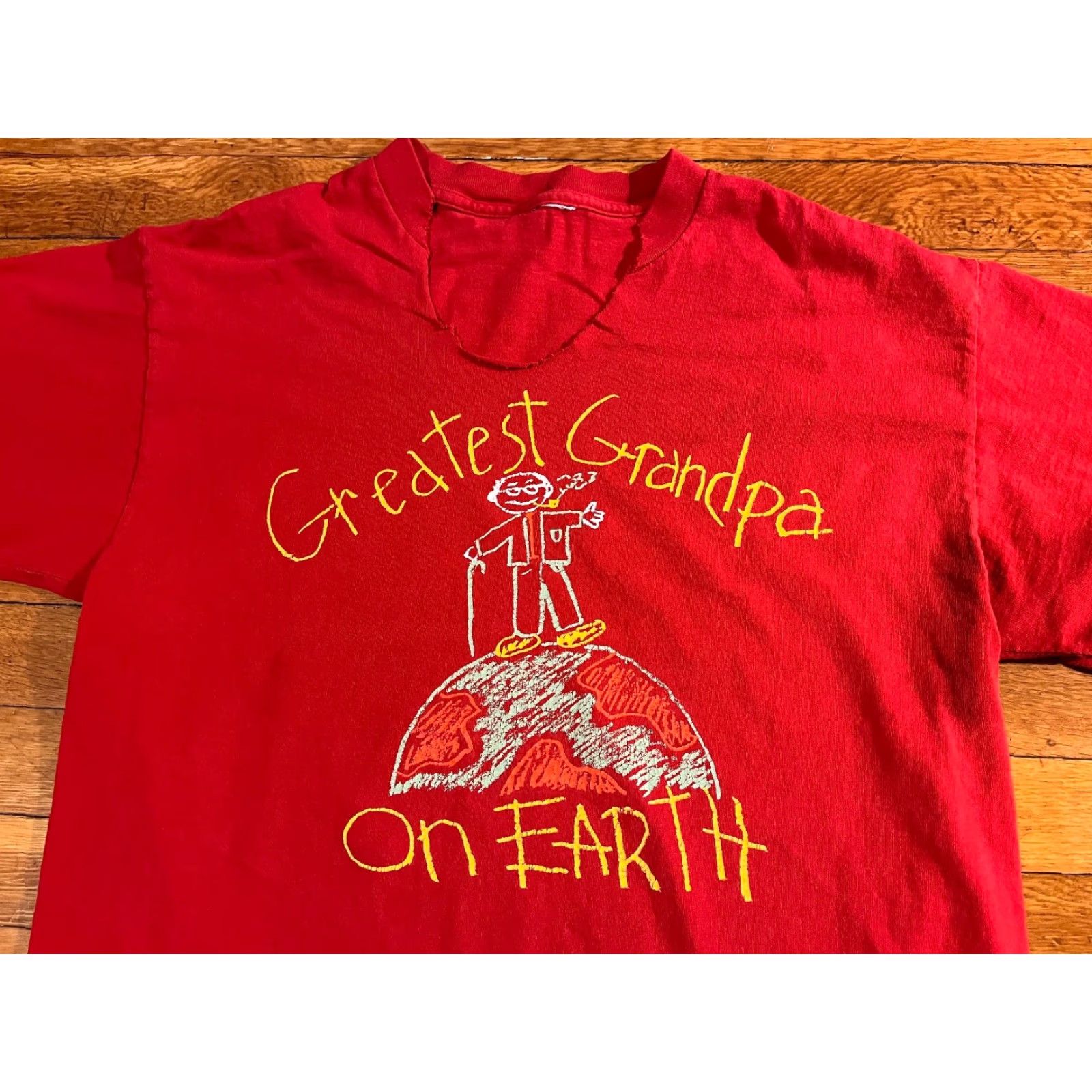 Vintage VINTAGE Greatest Grandpa on Earth T-Shirt Mens Large Red 90s Comic Dad Graphic Print Jersey Cotton Short Sleeve Size US L / EU 52-54 / 3 - 3 Thumbnail