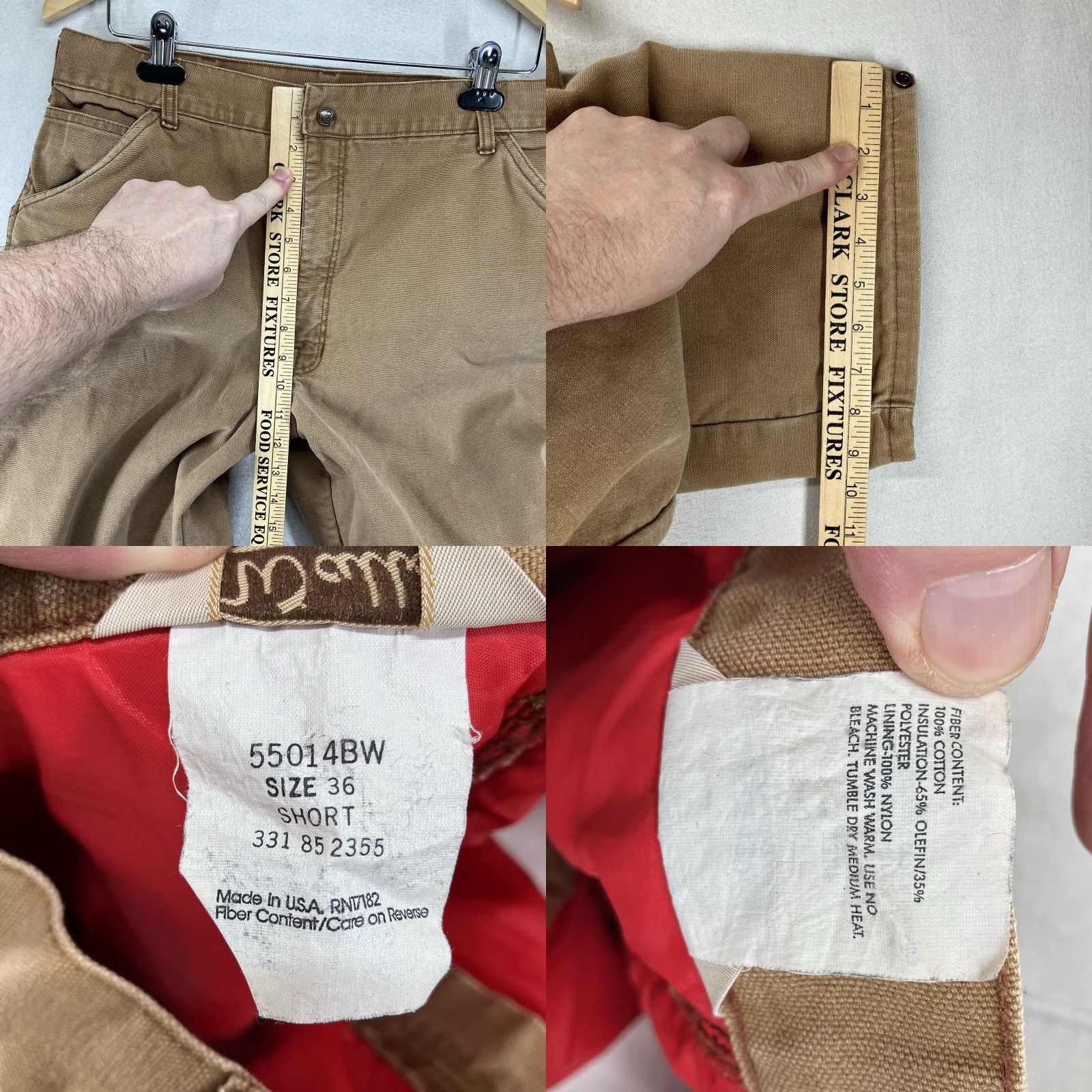 Walls VINTAGE Walls Blizzard Pruf Pants Mens 34x28 Canvas Insulated 3M Thinsulate Brown 5-Pocket Workwear Casual 80s Grunge USA Mens Size US 34 / EU 50 - 11 Thumbnail