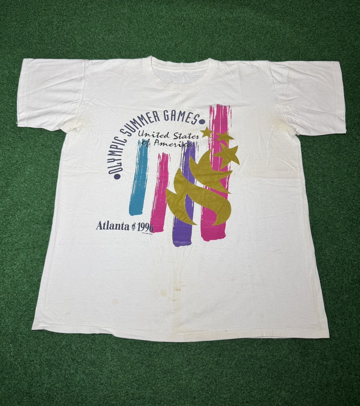 Vintage Atlanta Olympics 1996 Vintage 90s Graphic Large T Shirt Size US L / EU 52-54 / 3 - 1 Thumbnail