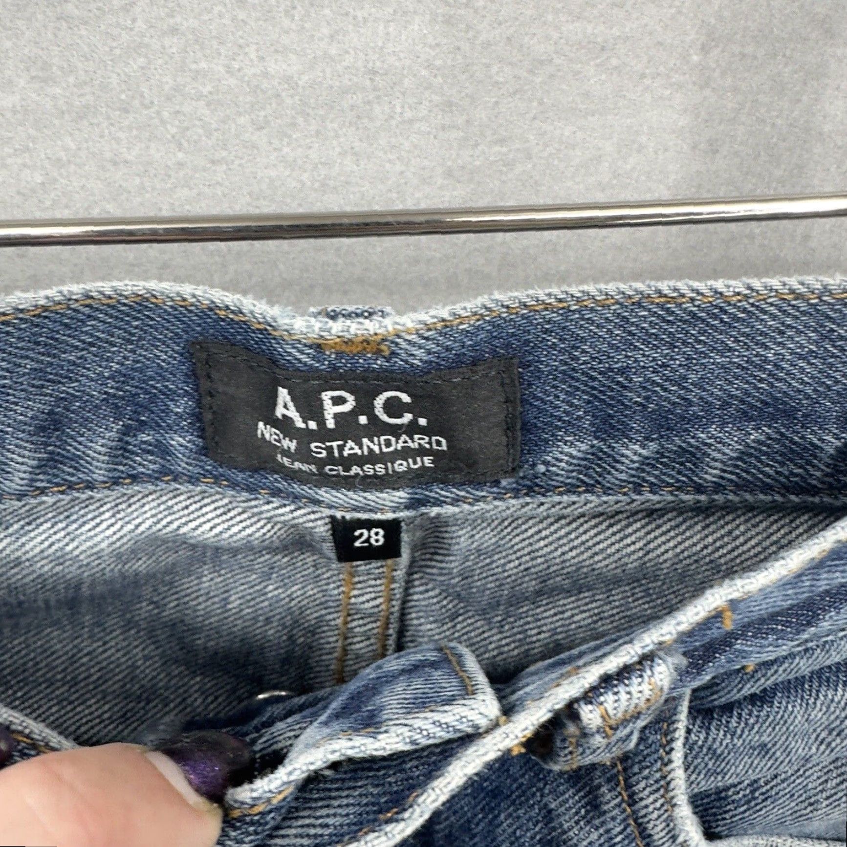 A.P.C. VINTAGE A.P.C. Selvedge Distressed Denim Jeans Women 28 Painted Academia Skull Grunge Jeans Size 28" / US 6 / IT 42 - 6 Thumbnail