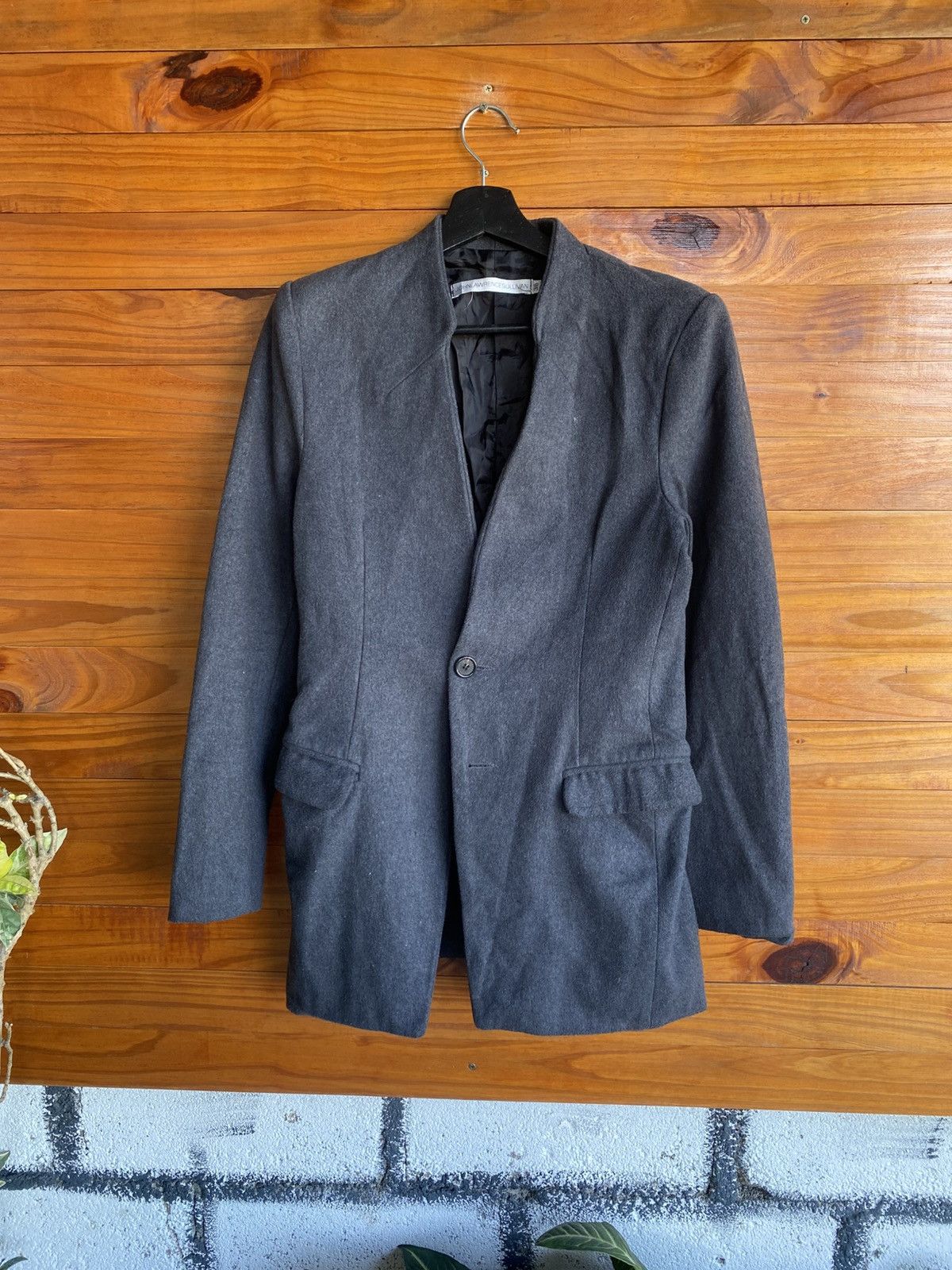 JOHN LAWRENCE SULLIVAN John Lawrence Sullivan Grey Wool Blend Tailored Jacket Size XS / US 0-2 / IT 36-38 - 3 Thumbnail
