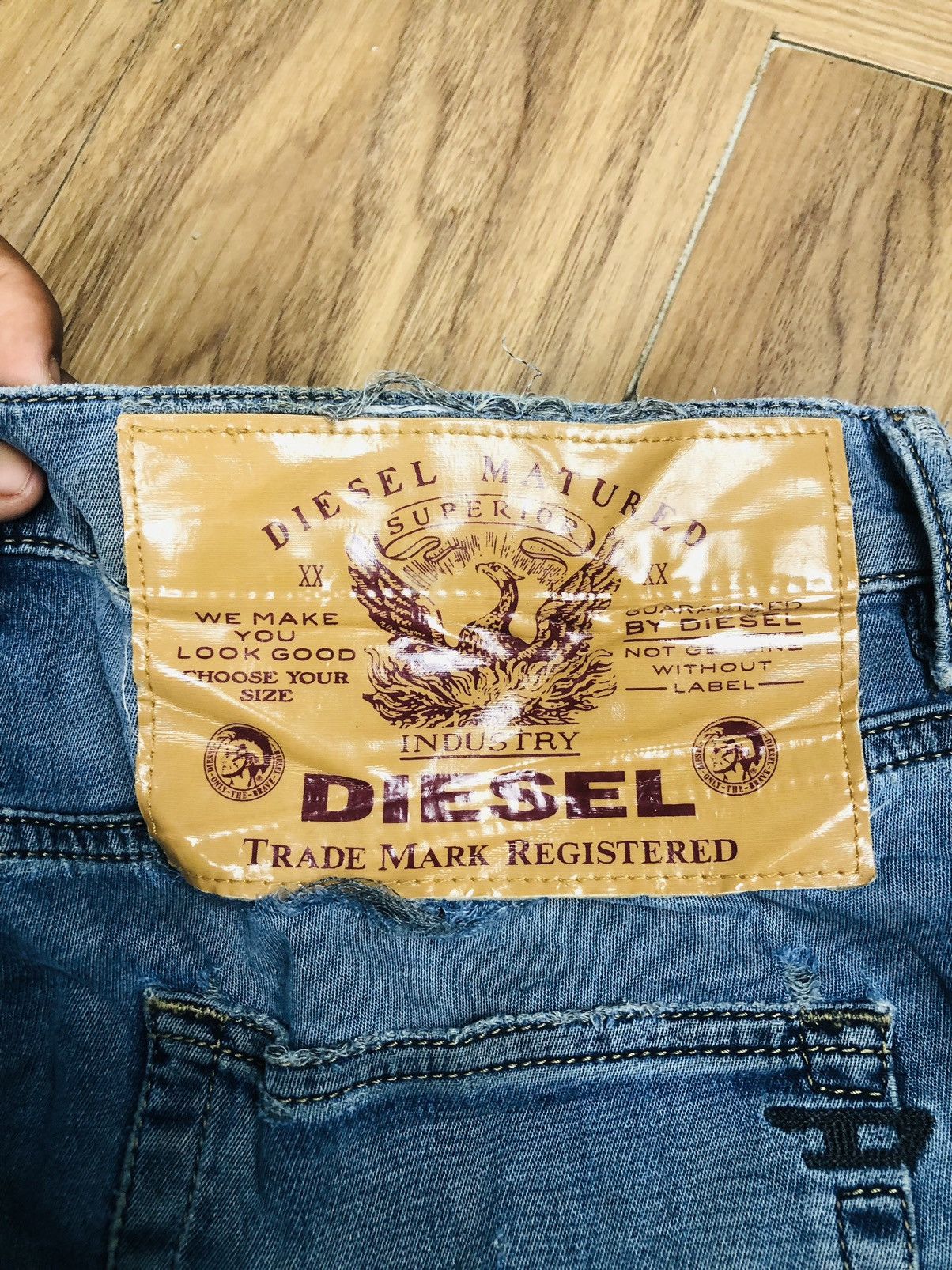 Diesel DIESEL Blue Distressed Patchwork Jeans Slim Fit (40) Size US 32 / EU 48 - 23 Thumbnail