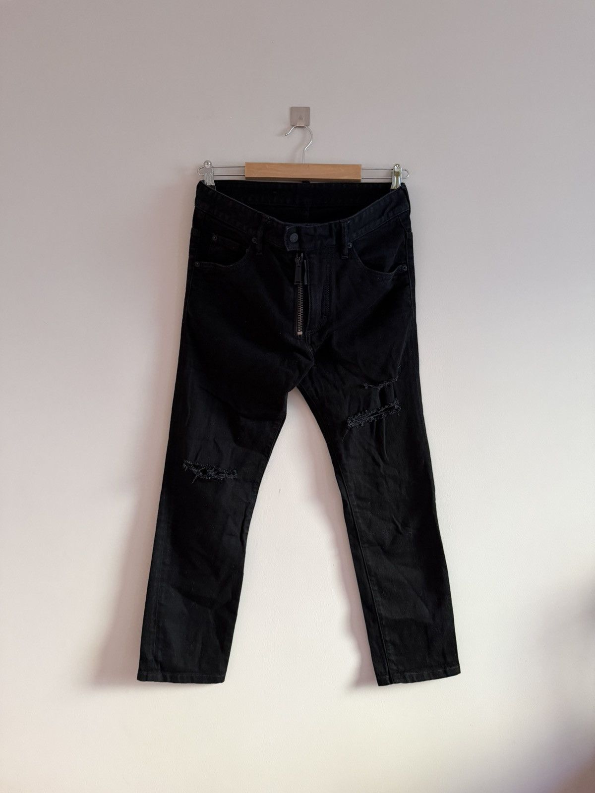 Dsquared2 Dsquared2 Black Distressed Slim Jeans Size US 31 - 1 Thumbnail
