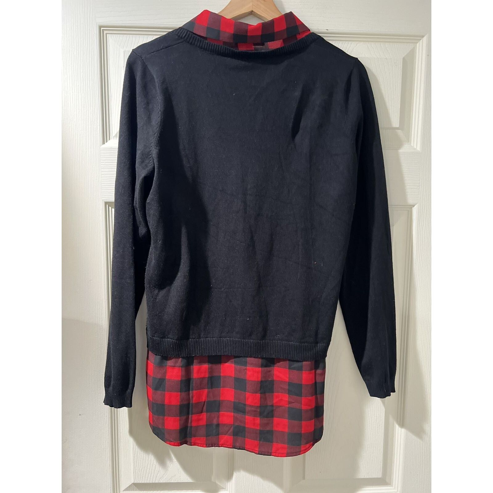 Adrianna Papell Adrianna Papell Sweater Black Red Size M A001798 Size M / US 6-8 / IT 42-44 - 3 Thumbnail