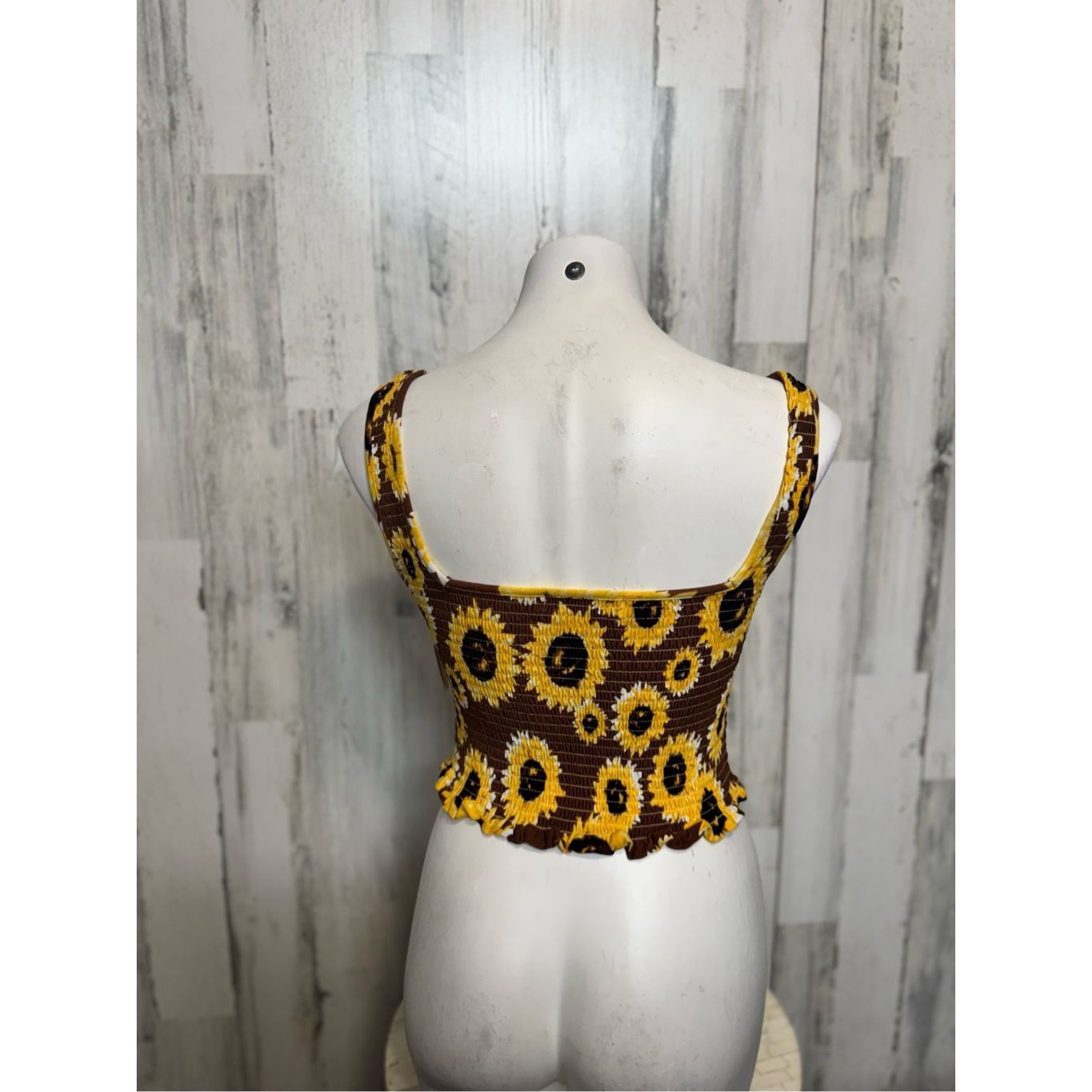 Other Sunflower Smocked Tank Top Brown Yellow No Comment NYLA Size Size M / US 6-8 / IT 42-44 - 6 Thumbnail