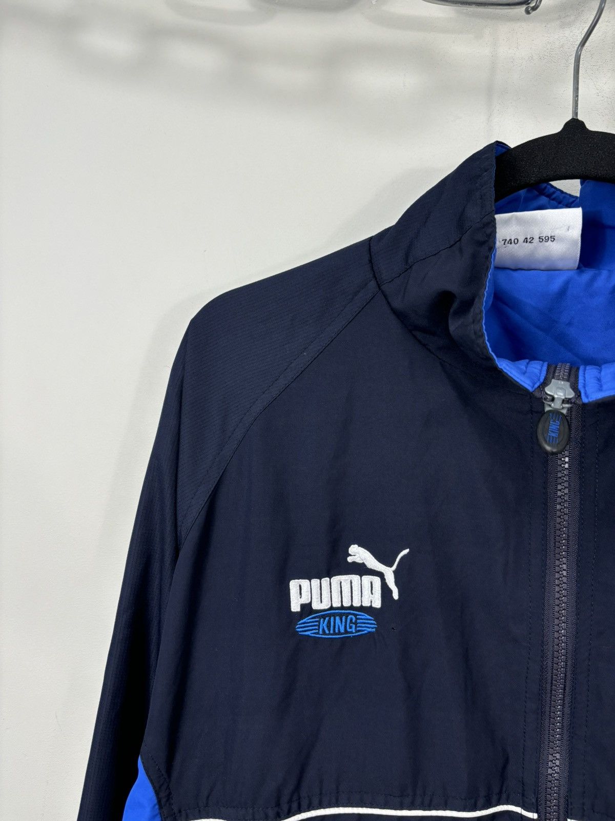 Puma Vintage Puma King IFA Football Rare Navy Nylon Track Jacket Size US XXL / EU 58 / 5 - 5 Thumbnail