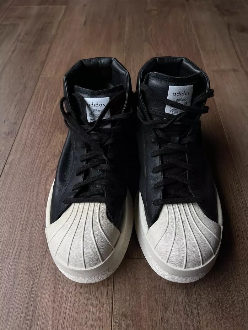 Rick Owens Rick Owens X adidas Black Leather Sneakers-dmc Size US 10.5 / EU 43-44 - 1 Thumbnail