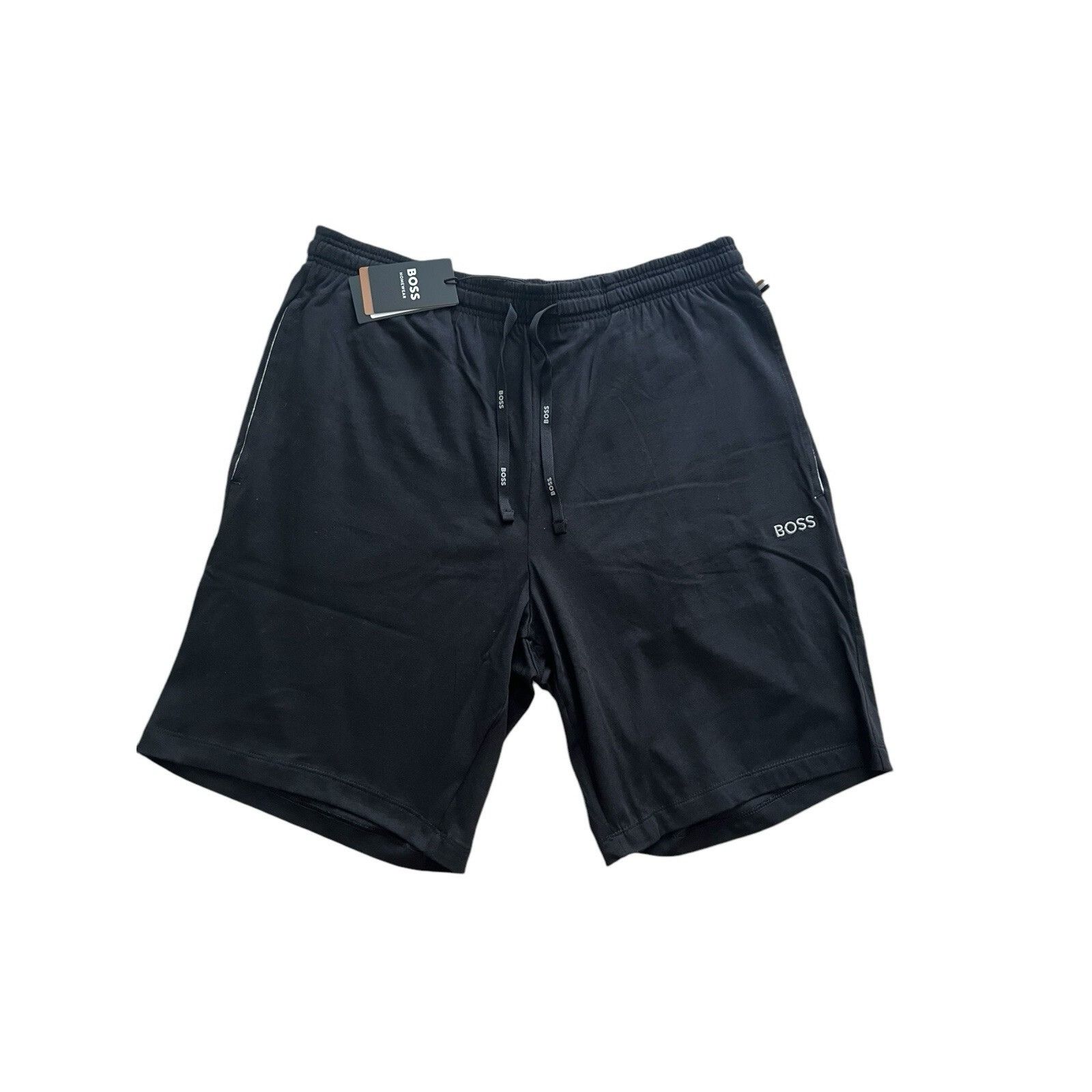 Hugo Boss Mens Stretch Logo Sweat Shorts Black Size XL