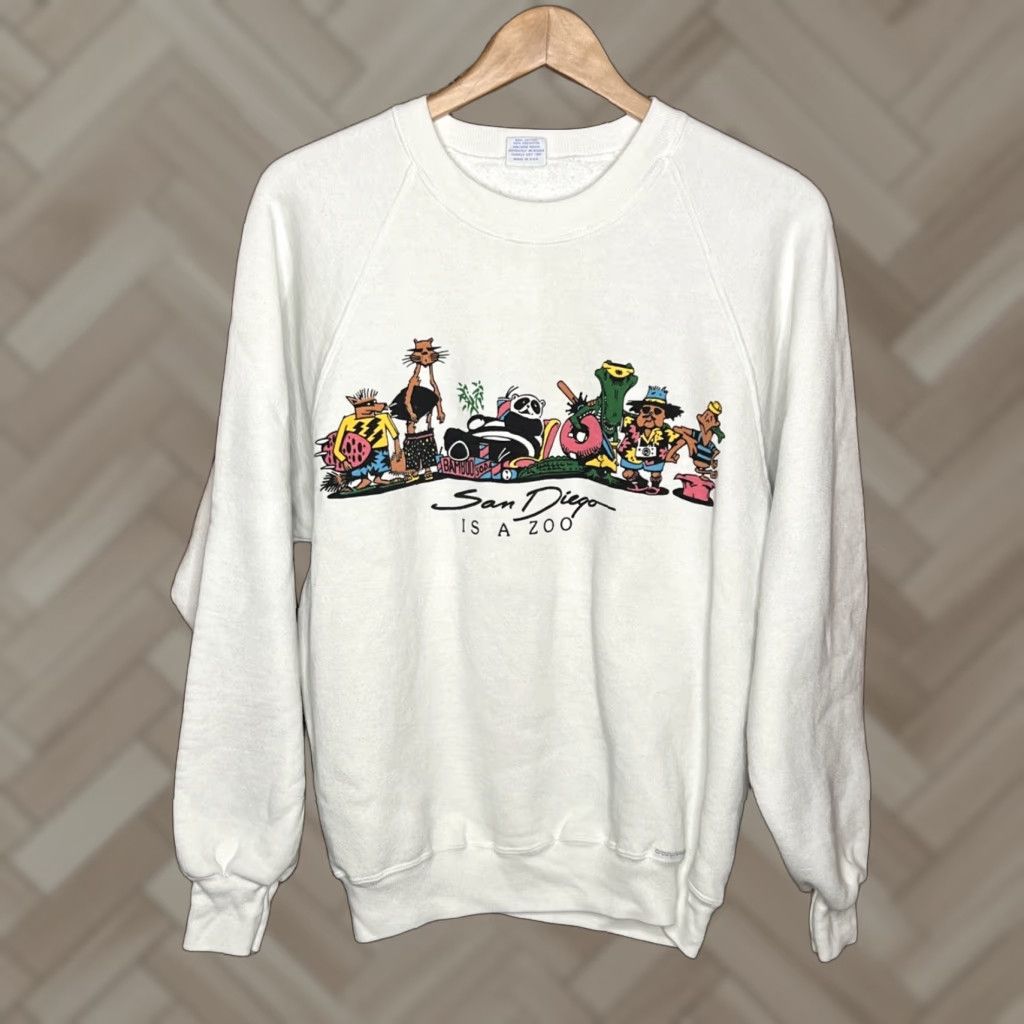 Hanes VINTAGE Hanes San Diego Zoo Crazy Shirts Sweater XL USA Double Sided Graphic Tee Shirt Mens Size US XL / EU 56 / 4 - 1 Thumbnail
