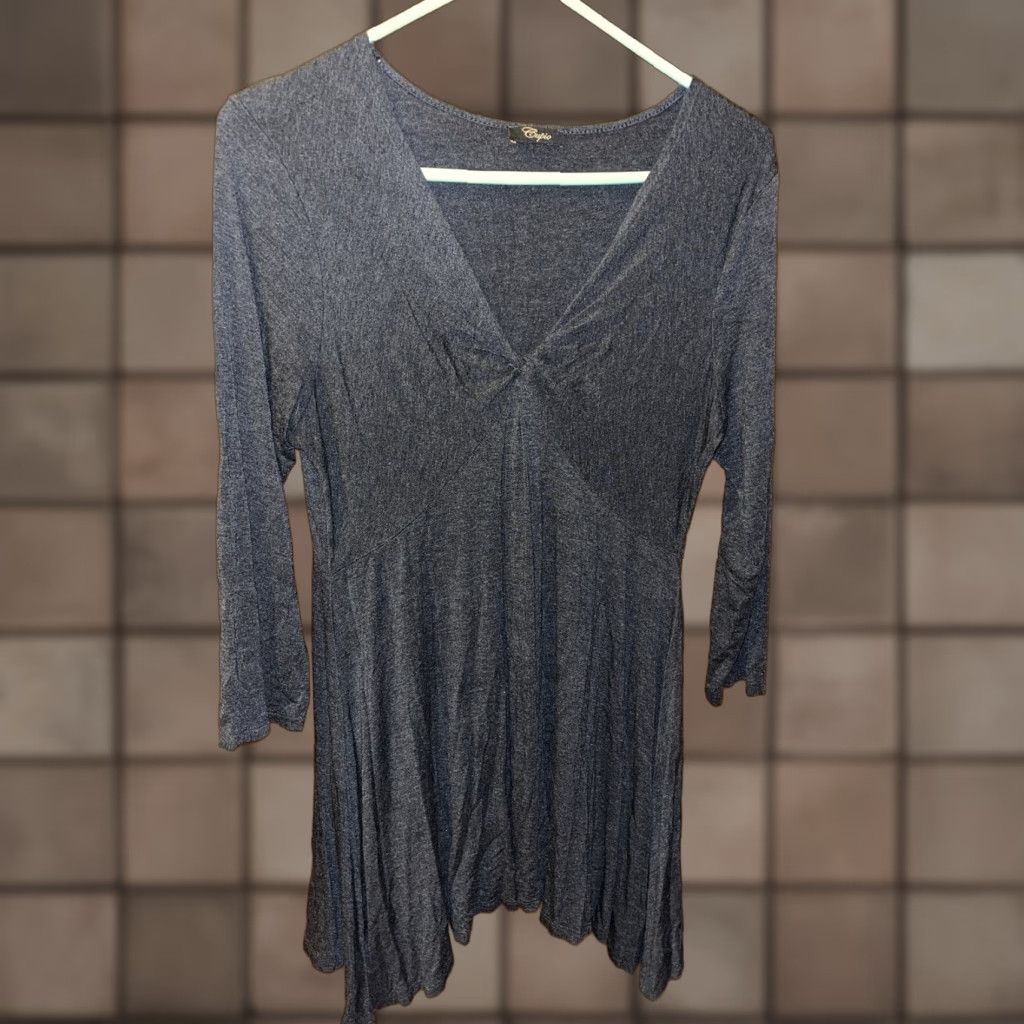 Vintage VINTAGE Cupio Women's Dress T-Shirt Dress 40s Style Large Black Cotton Knee Length Sleeveless Casual Women's Size L / US 10 / IT 46 - 1 Thumbnail