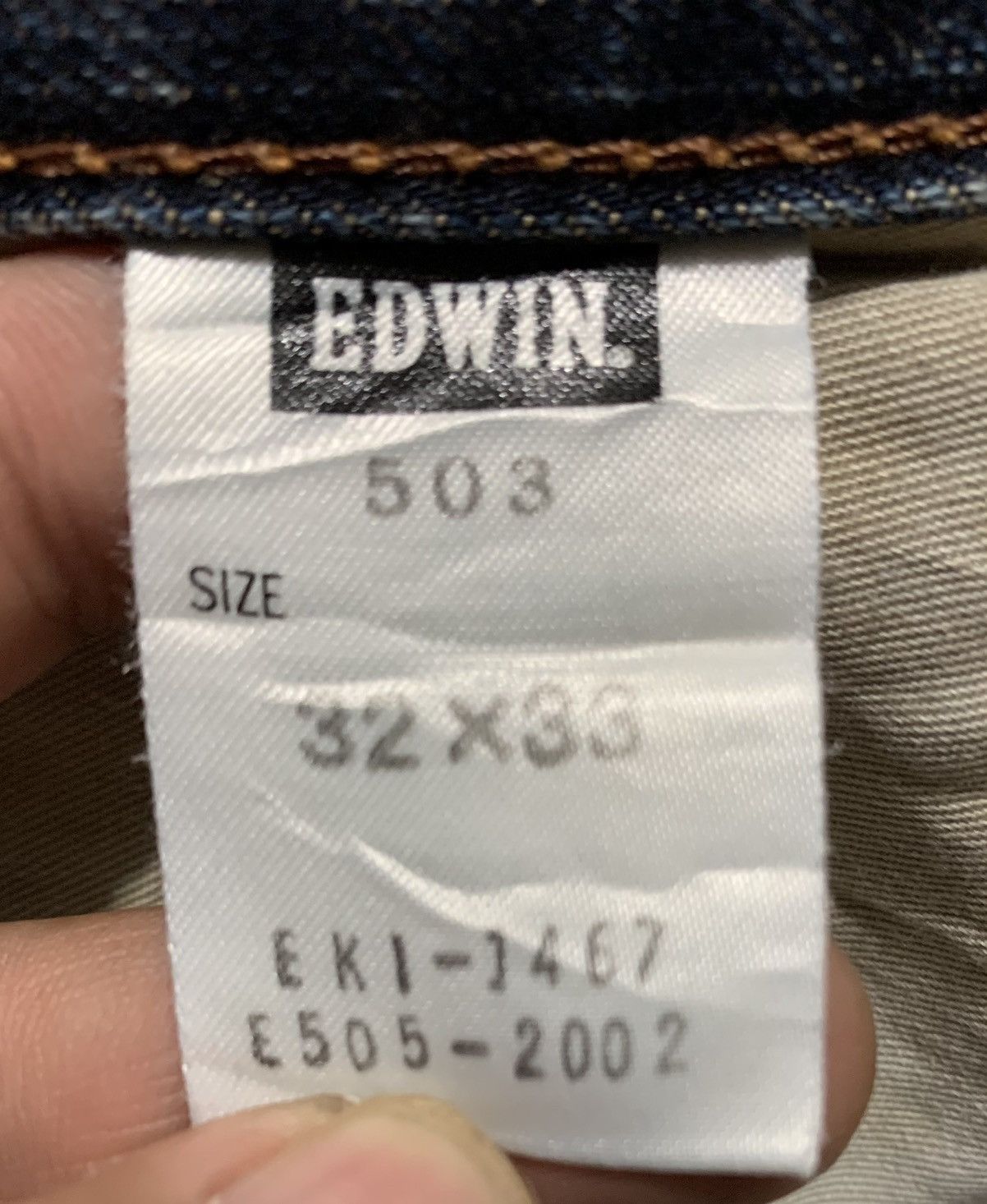 Edwin Vintage Edwin 503 Straight Blue Jeans Size US 33 - 9 Thumbnail