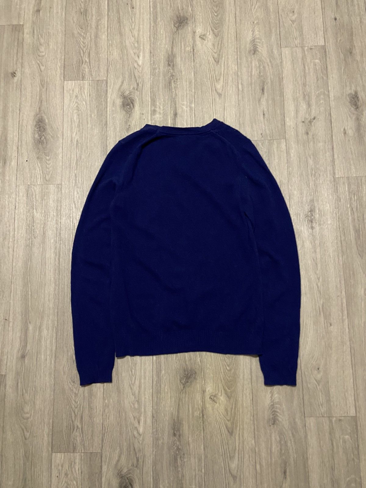 Burberry Burberry London V-neck Merino Wool Sweater Size M Navy Blue Size US M / EU 48-50 / 2 - 7 Thumbnail