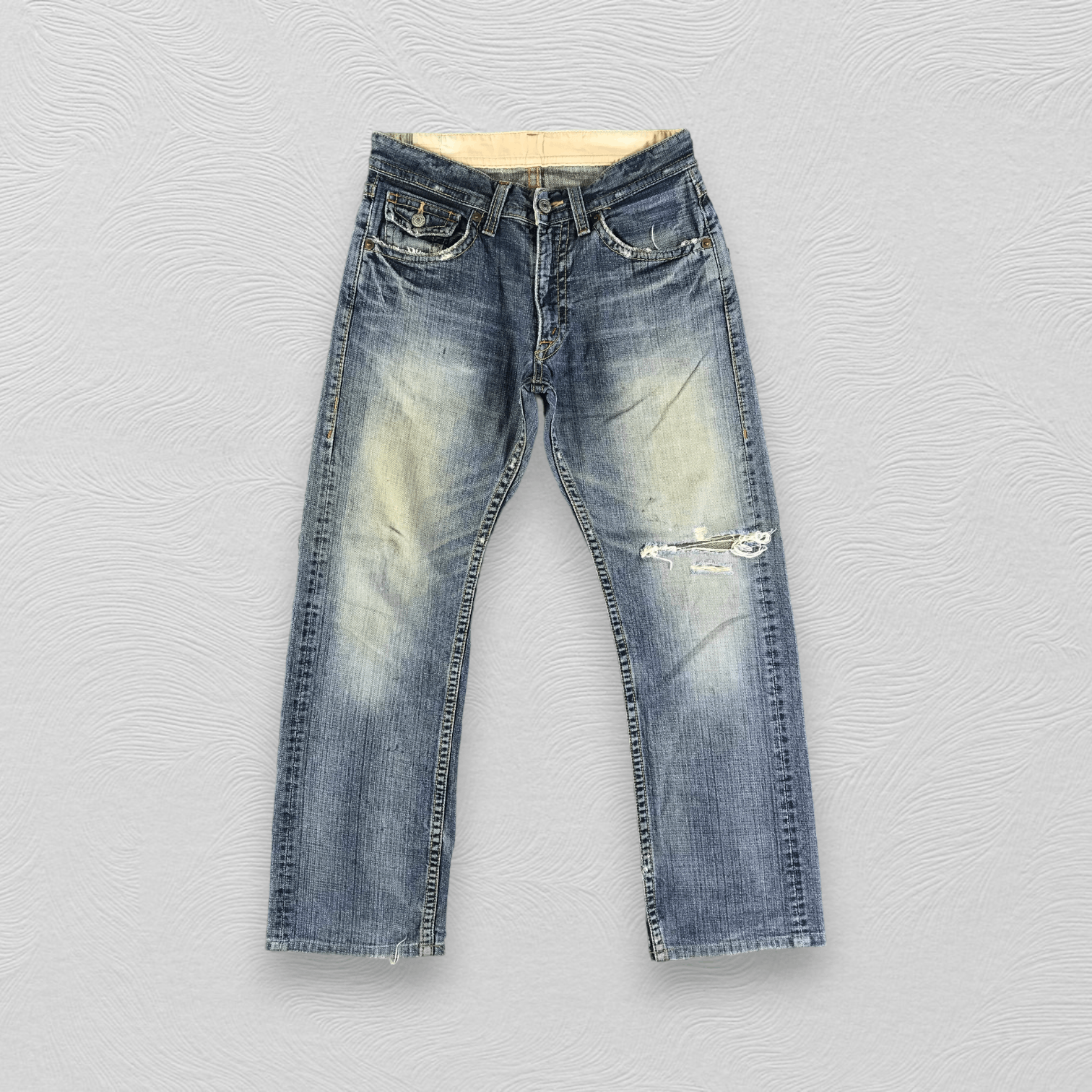 image of Distressed Denim x Fdmtl Gl Heart X Fundamental Jeans Ripped Denim Kj2234 in Faded, Men's (Size 30)