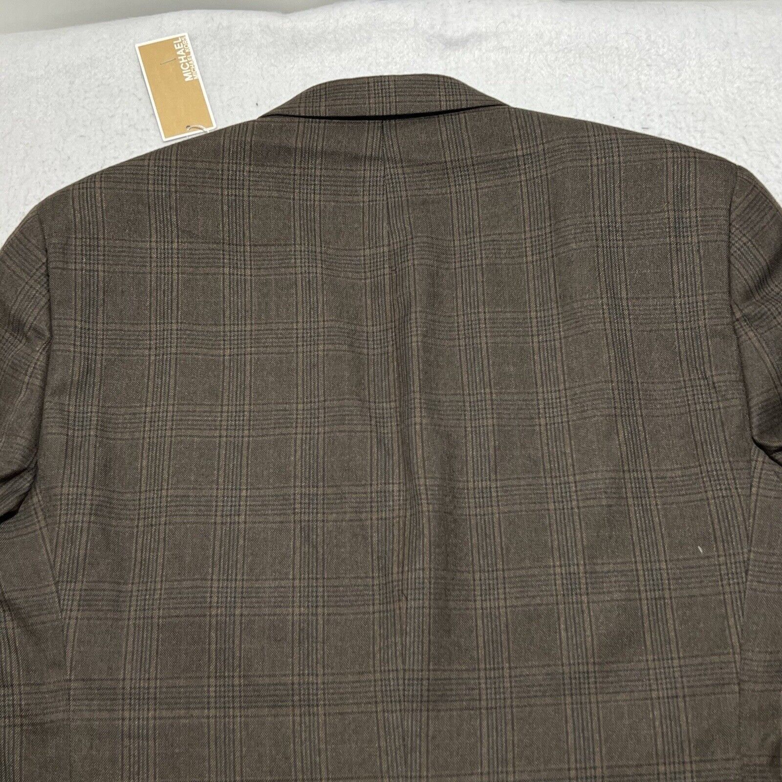 Michael Kors Michael Kors 44L Olive Green/Brown Windowpane Suit Jacket Size 44L - 13 Thumbnail