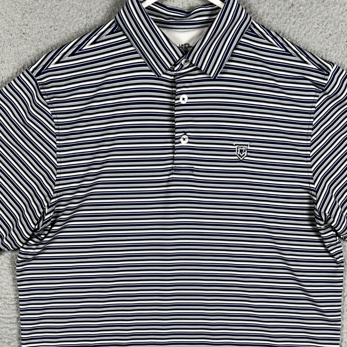 Vintage Straight Down Polo Shirt Mens M Blue Striped Golf Polo Shirt M Vintage No Size US M / EU 48-50 / 2 - 2 Thumbnail