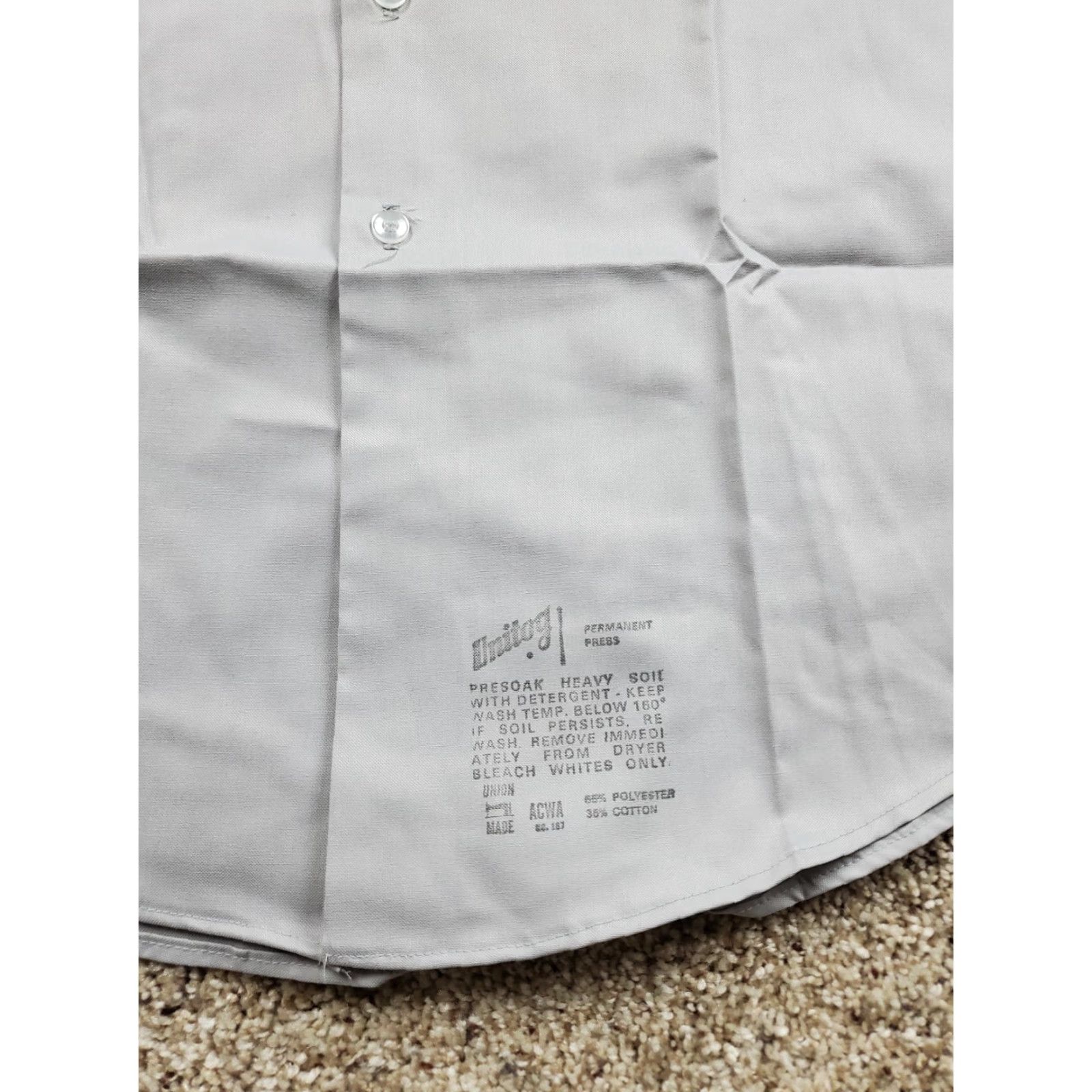 Vintage VINTAGE Unitog Work Shirt 16-16.5 33 Gray Lion Petroleum Point Collar NOS 70s Mens Size US XL / EU 56 / 4 - 5 Thumbnail