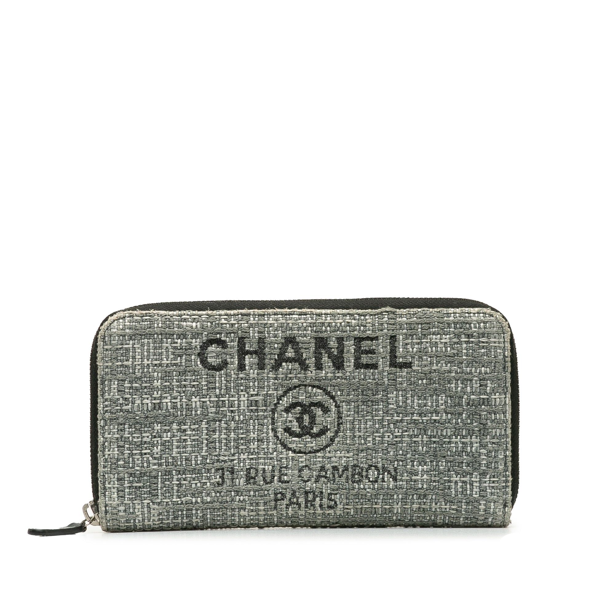 Chanel Chanel Tweed Deauville Continental Wallet Gray Size ONE SIZE - 1 Thumbnail