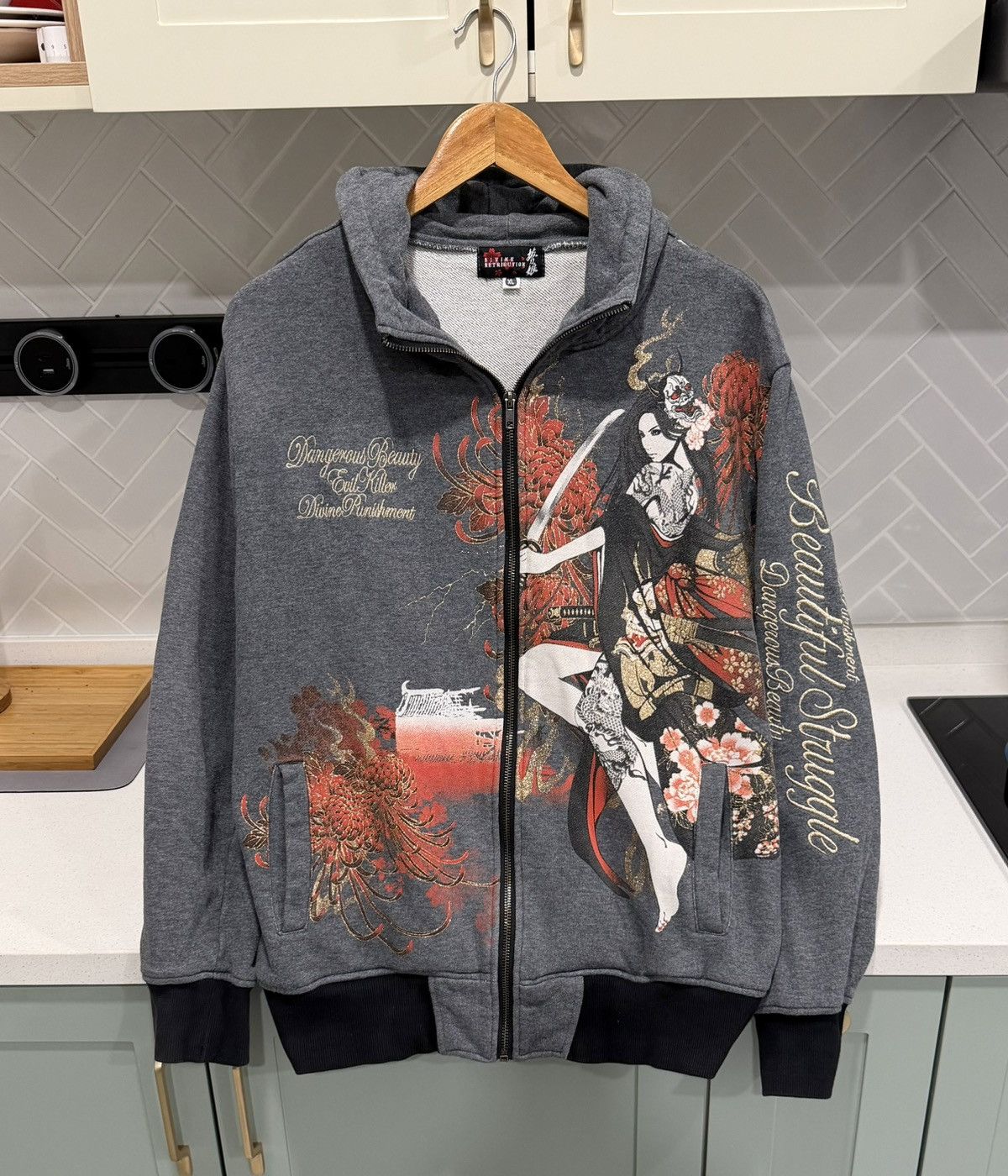 Japanese Brand Dangerous Beauty Killer Divine Punishment zip-up hoodie Size US XL / EU 56 / 4 - 4 Thumbnail