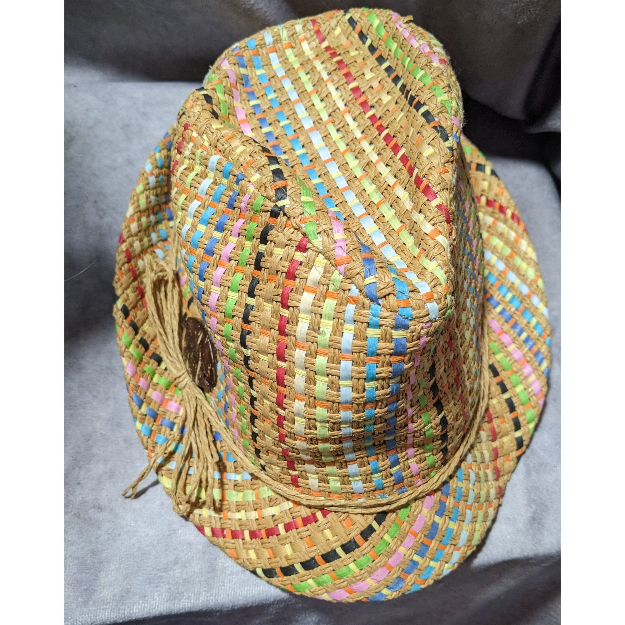 Panama Jack Retro Beachy Panama Jack Rainbow Woven Fedora Size ONE SIZE - 12 Thumbnail