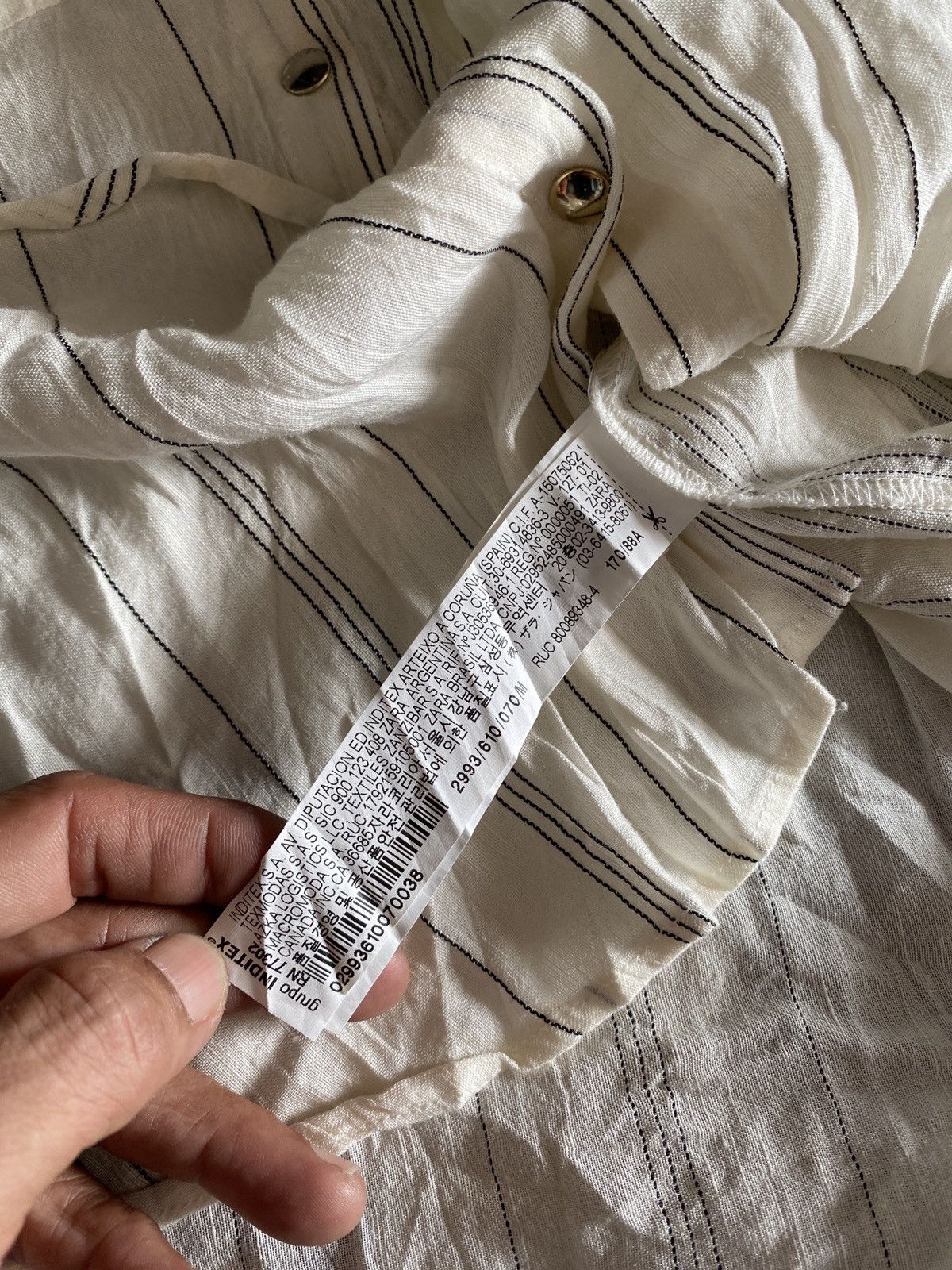 Zara Zara Besic Linen blend Striped Long Sleeve Button Down Shirt Size M / US 6-8 / IT 42-44 - 8 Thumbnail