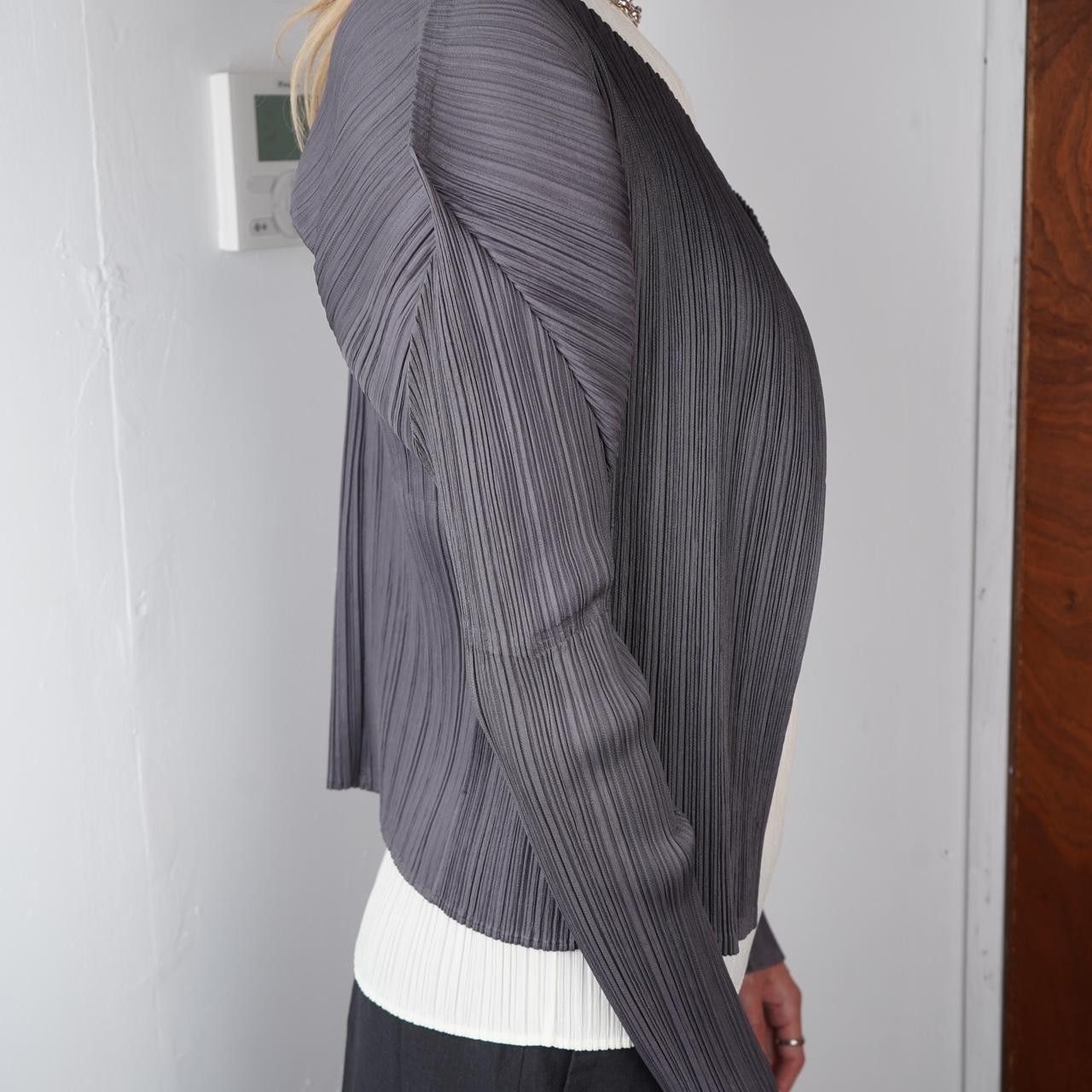 Pleats Please Issey Miyake Grey Issey Miyake Pleats Please Cardigan Size ONE SIZE - 3 Thumbnail