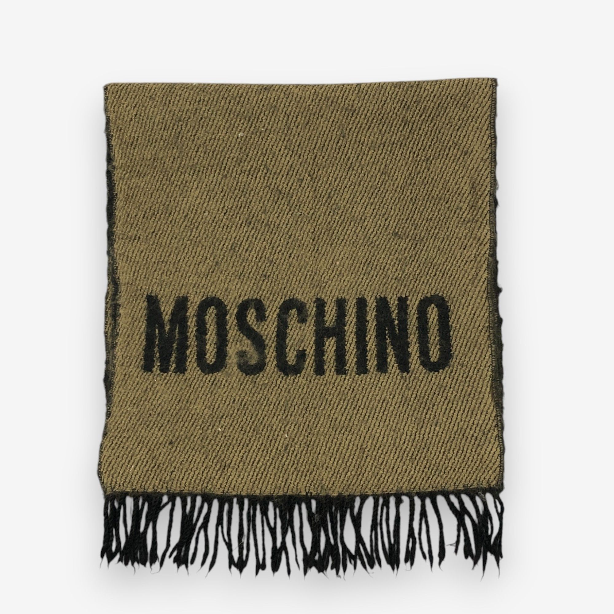 Japanese Brand Vintage Moschino Scarf Muffler Wool Winter Fringe Scarves Size ONE SIZE - 2 Thumbnail