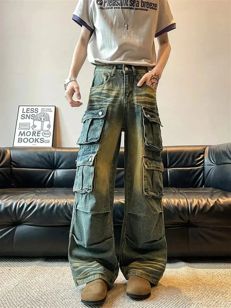Japanese Brand Loose Hip Hop Wide Leg Pocket Jeans Size US 32 / EU 48 - 1 Thumbnail