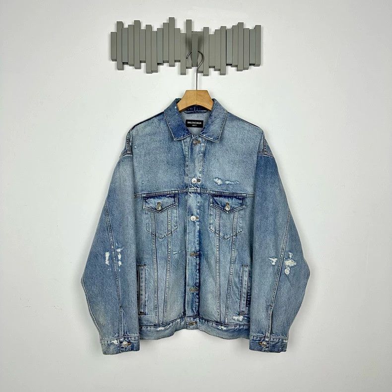 Balenciaga Balenciaga FW21 Barcode waterfall logo embroidered denim ja Size US XS / EU 42 / 0 - 1 Thumbnail