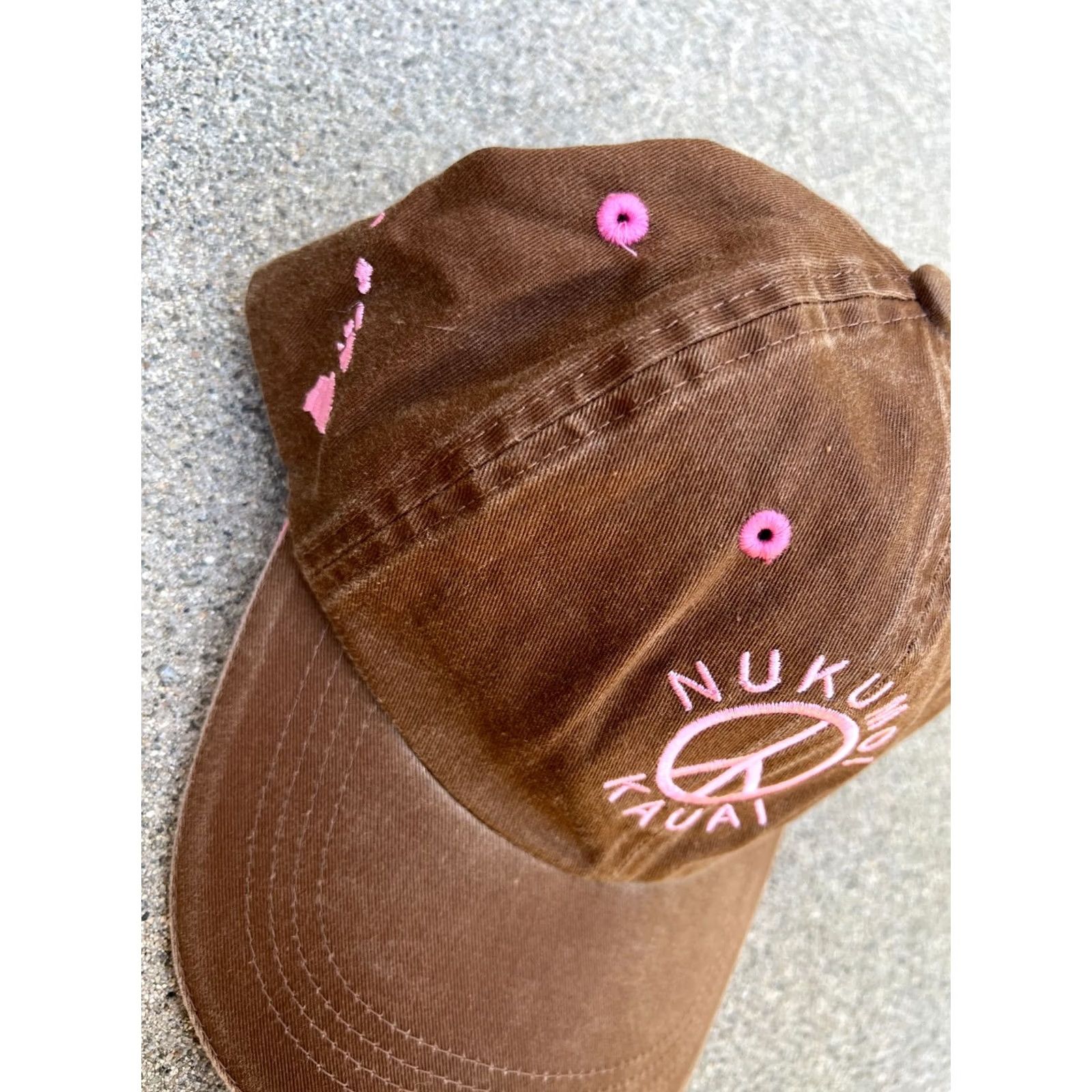 Vintage VINTAGE Ahead Casuals Nukumoi Kauai Hawaii Hat Women's Brown Adjustable Cap Baseball Cap One Size Womens Brown Adjustable Cap Size ONE SIZE - 3 Thumbnail