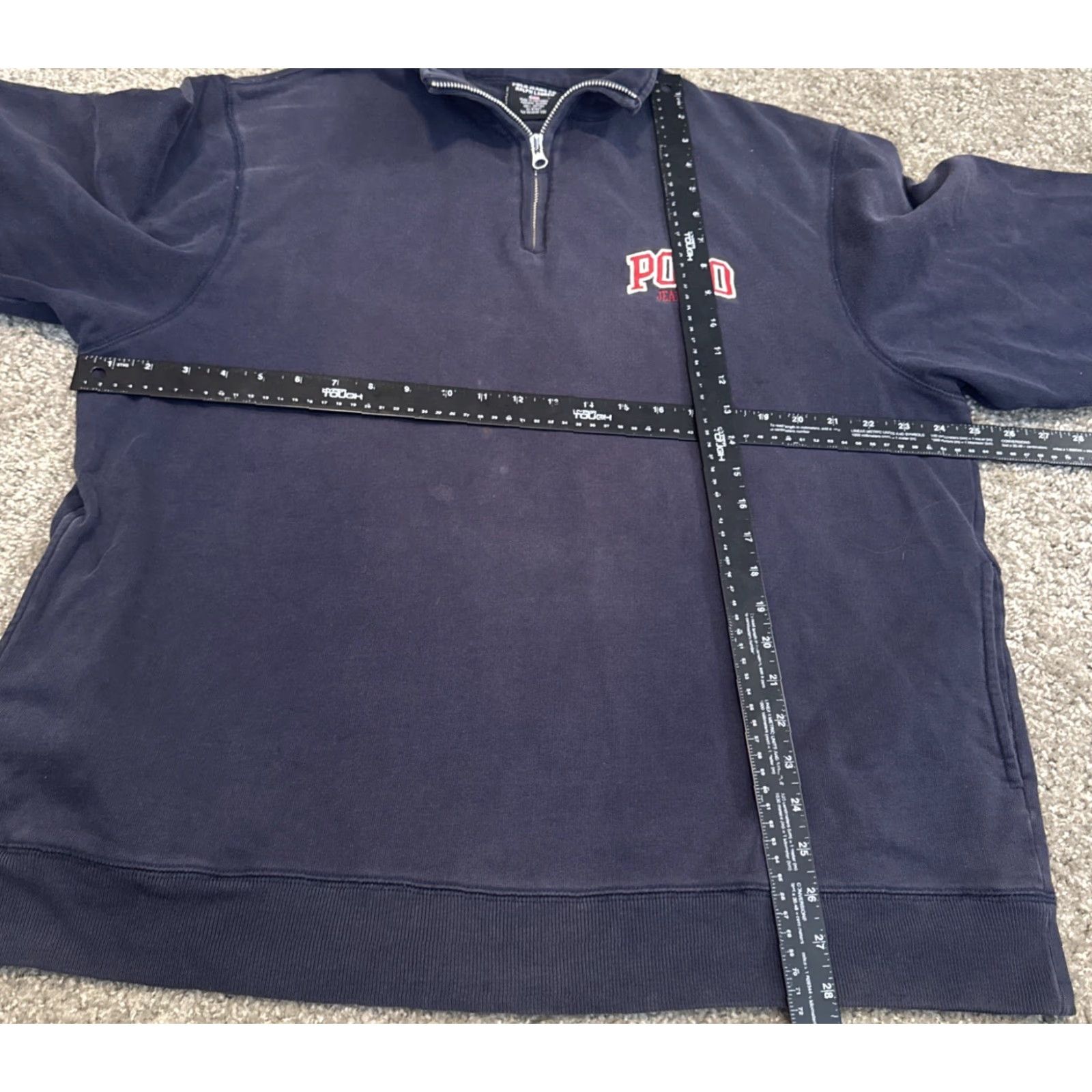 Polo Ralph Lauren Vintage Ralph Lauren Polo Jeans Blue Quarter Zip Sweatshirt Large 90s Mens Size US L / EU 52-54 / 3 - 7 Thumbnail