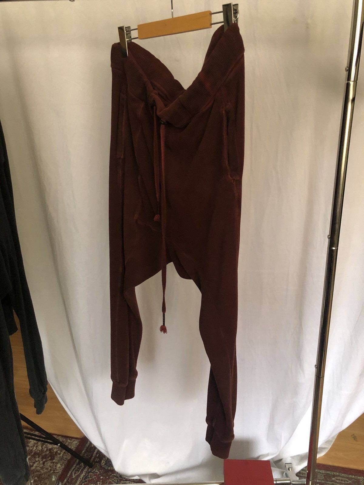 Boris Bidjan Saberi BORIS BIDJAN SABERI “LONG JOHN” Bordeaux Lounge Pants Size US 29 - 1 Thumbnail