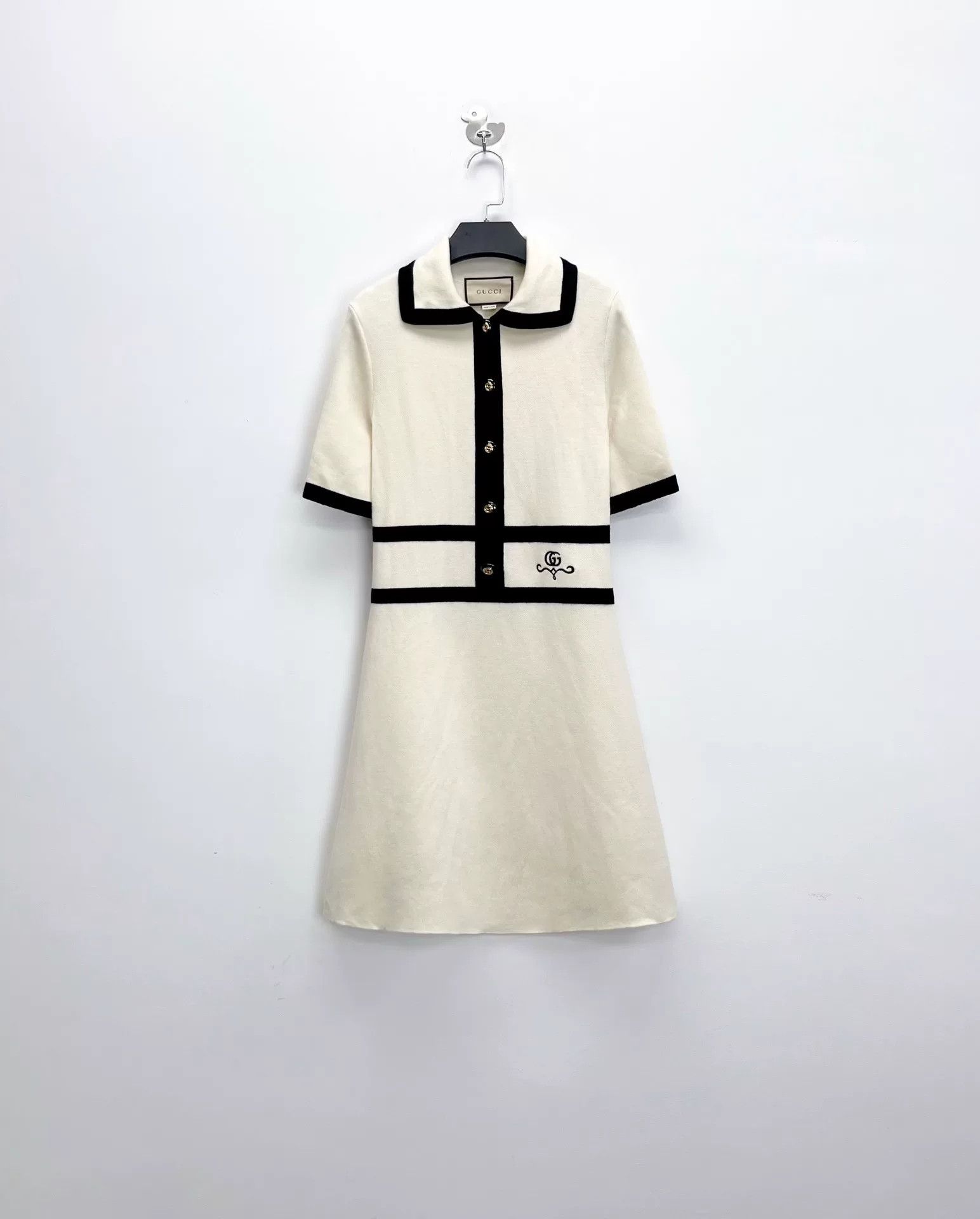 Gucci ivory college-style wool short dress Size S / US 4 / IT 40 - 1 Thumbnail