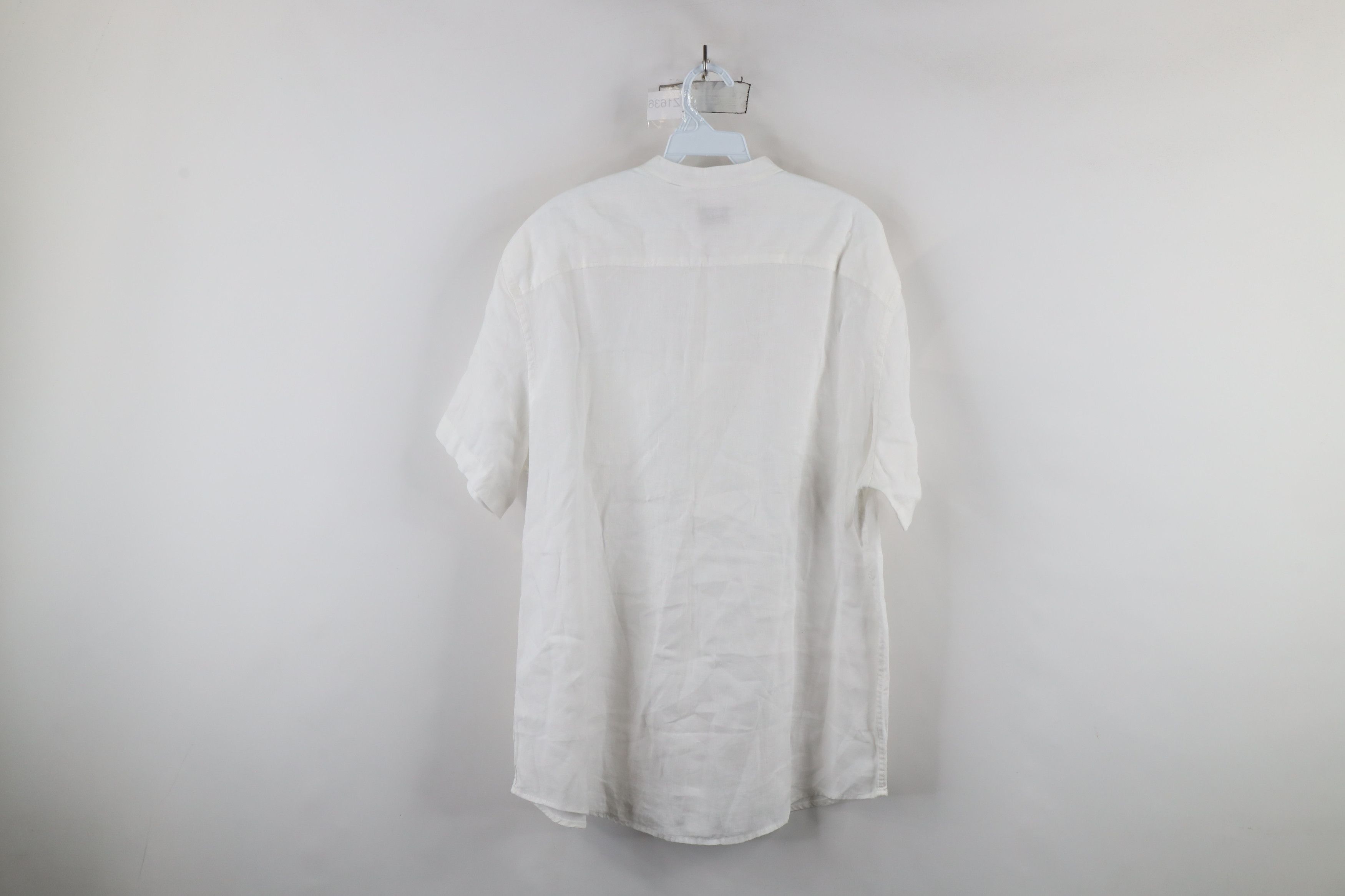 Vintage Bair McNutt Irish Linen Sheer Short Sleeve Band Button Shirt Size US L / EU 52-54 / 3 - 9 Thumbnail